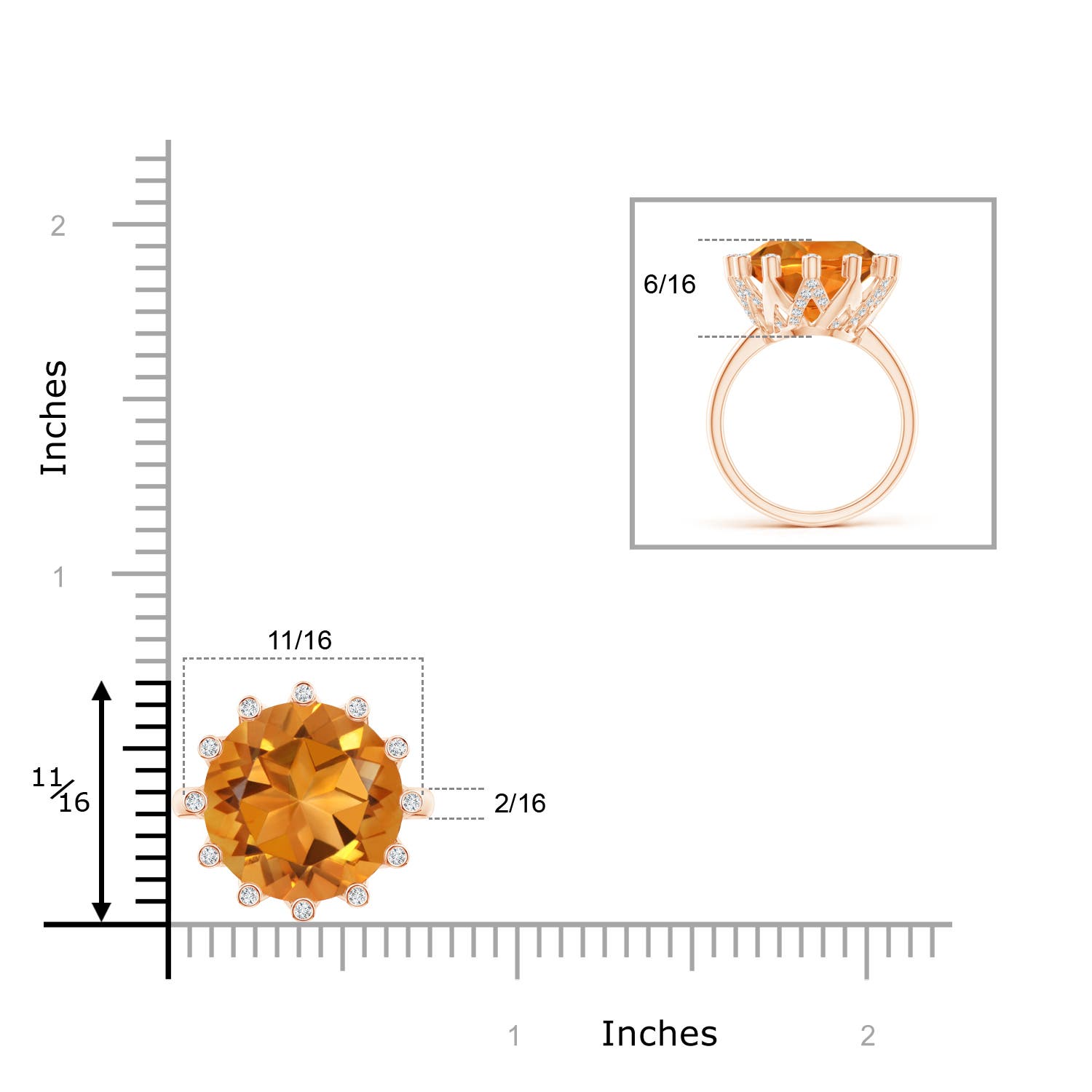 AAAA - Citrine / 9.31 CT / 14 KT Rose Gold