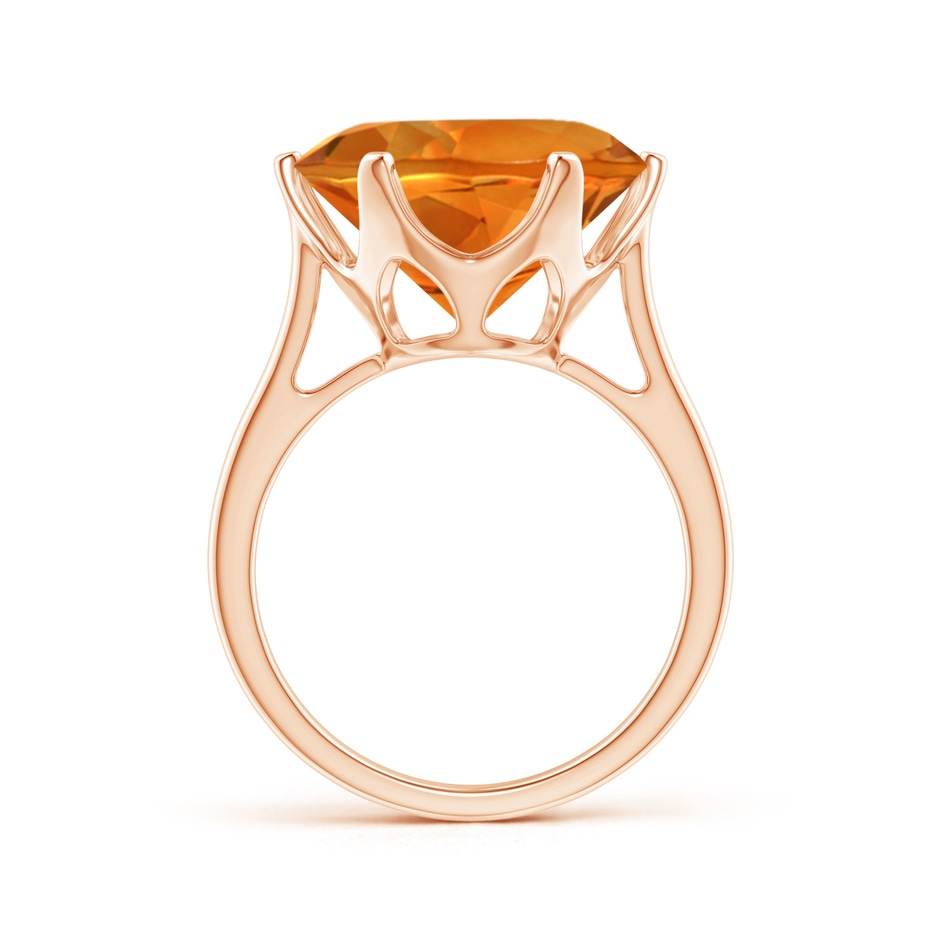 14mm AAAA Six Prong-Set Round Citrine Cocktail Ring in 18K Rose Gold product image