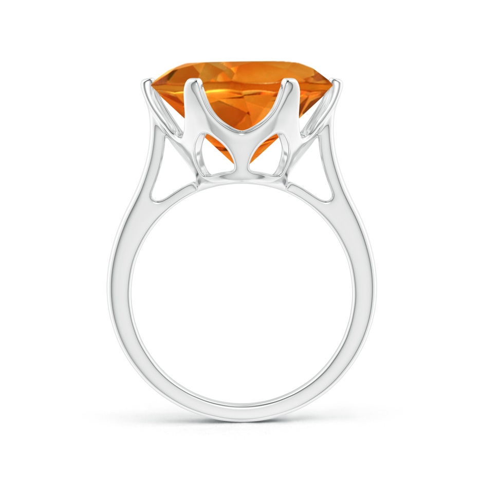 14mm AAAA Six Prong-Set Round Citrine Cocktail Ring in P950 Platinum product image