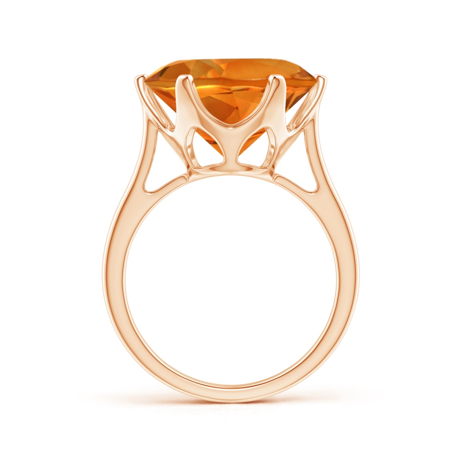 14mm AAAA Six Prong-Set Round Citrine Cocktail Ring in Rose Gold product image