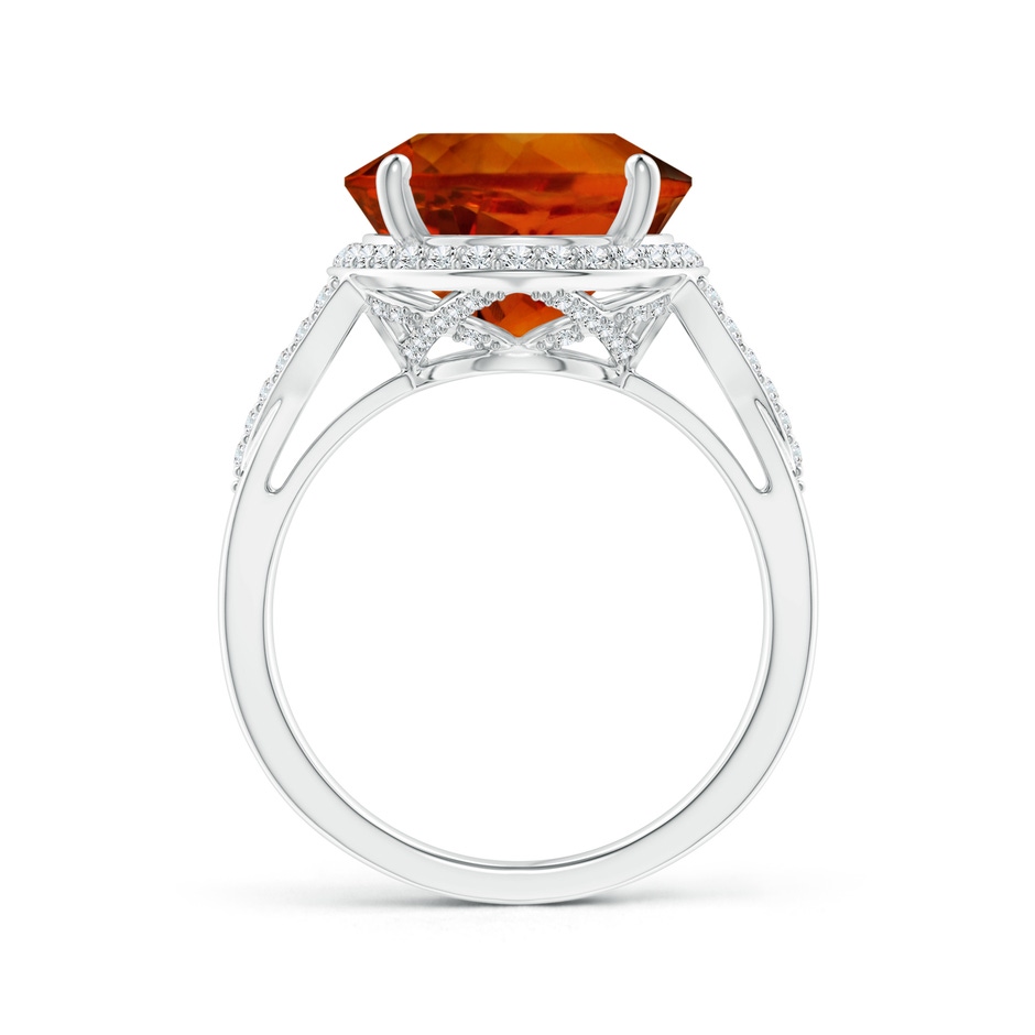 16.06x12.11x8.25mm AAAA GIA Certified Citrine Split Shank Ring with Diamond Accents in P950 Platinum side-2
