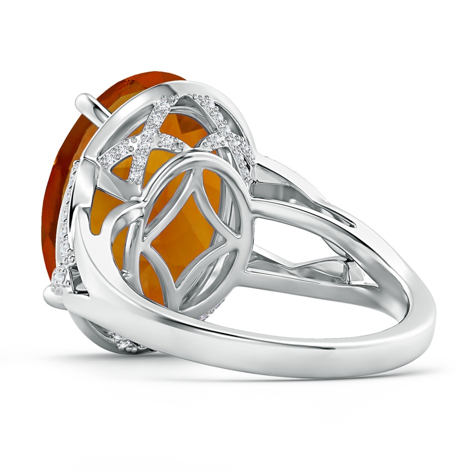 16.06x12.11x8.25mm AAAA GIA Certified Citrine Split Shank Ring with Diamond Accents in P950 Platinum side-3
