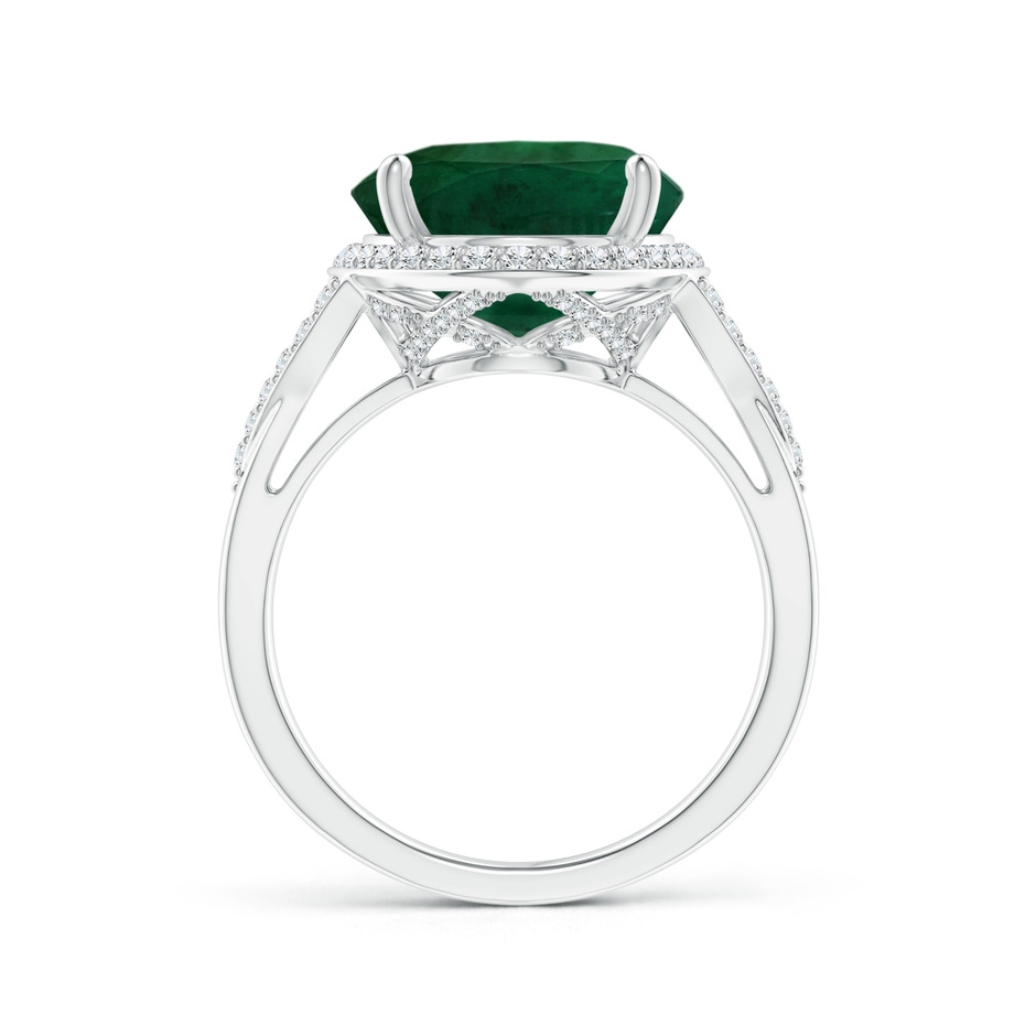 15.67x12.43x7.82mm AA GIA Certified Emerald Split Shank Ring with Diamond Accents in 18K White Gold side 399