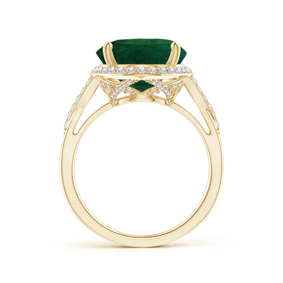 15.67x12.43x7.82mm AA GIA Certified Emerald Split Shank Ring with Diamond Accents in 18K Yellow Gold side 399