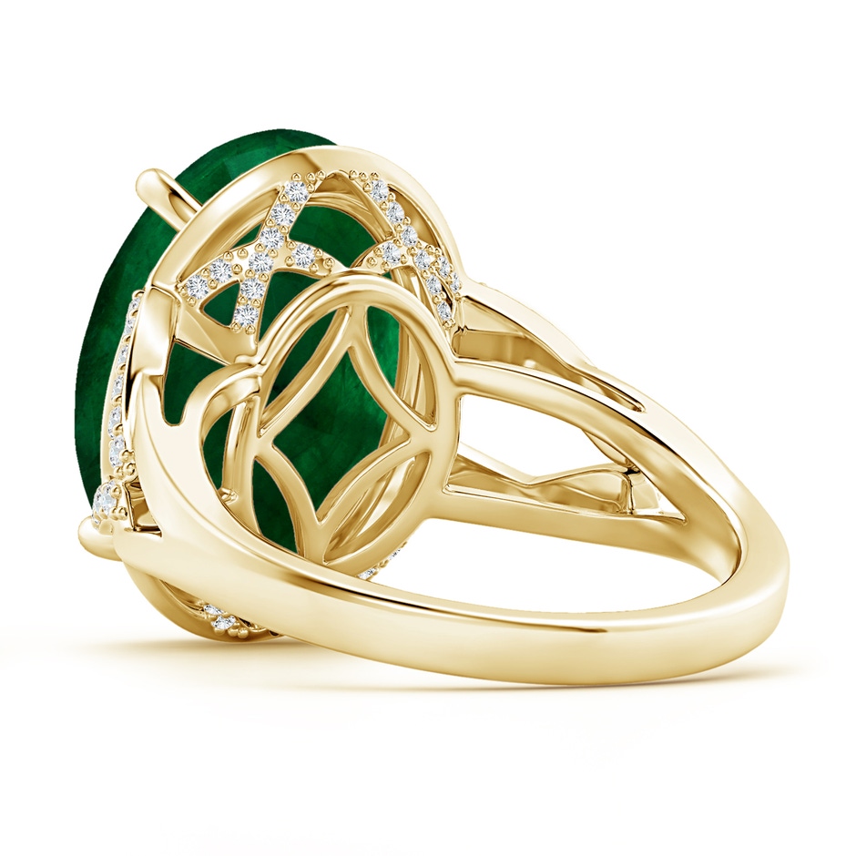 15.67x12.43x7.82mm AA GIA Certified Emerald Split Shank Ring with Diamond Accents in 18K Yellow Gold side 499