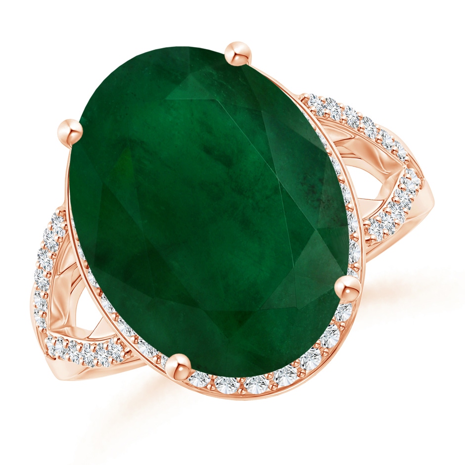 15.67x12.43x7.82mm AA GIA Certified Emerald Split Shank Ring with Diamond Accents in Rose Gold side 199