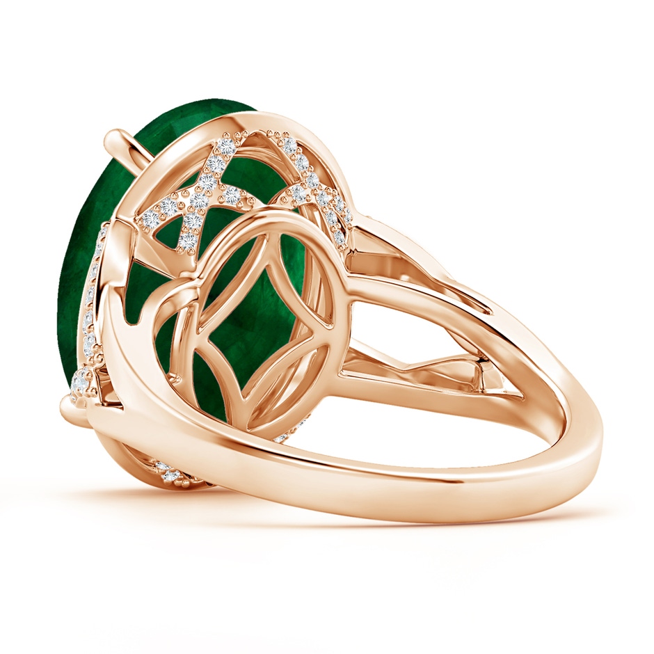 15.67x12.43x7.82mm AA GIA Certified Emerald Split Shank Ring with Diamond Accents in Rose Gold side 499
