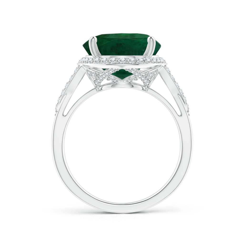 15.67x12.43x7.82mm AA GIA Certified Emerald Split Shank Ring with Diamond Accents in White Gold Side 399