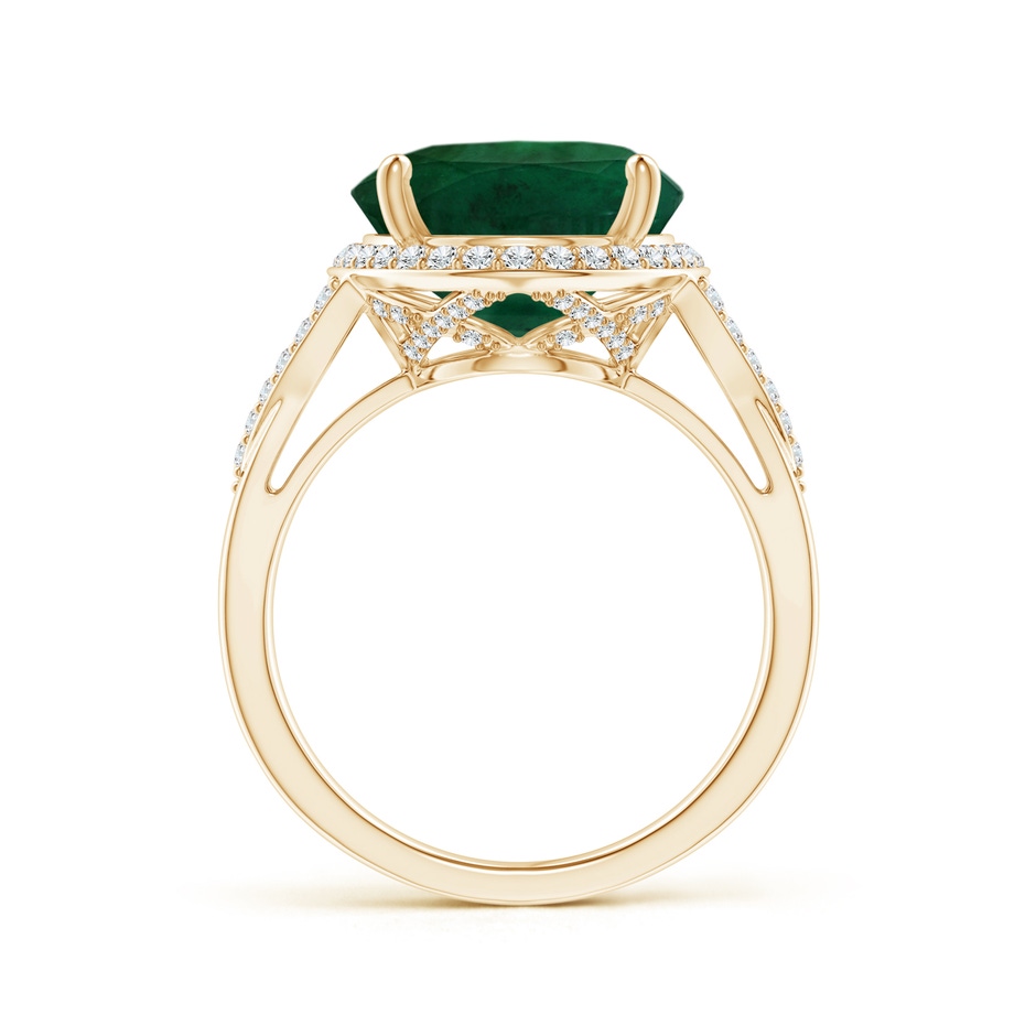 15.67x12.43x7.82mm AA GIA Certified Emerald Split Shank Ring with Diamond Accents in Yellow Gold side 399