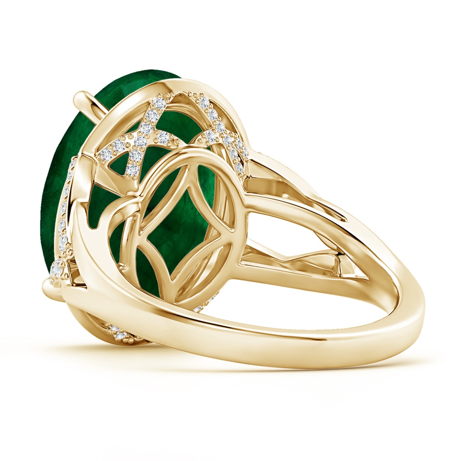 15.67x12.43x7.82mm AA GIA Certified Emerald Split Shank Ring with Diamond Accents in Yellow Gold side 499