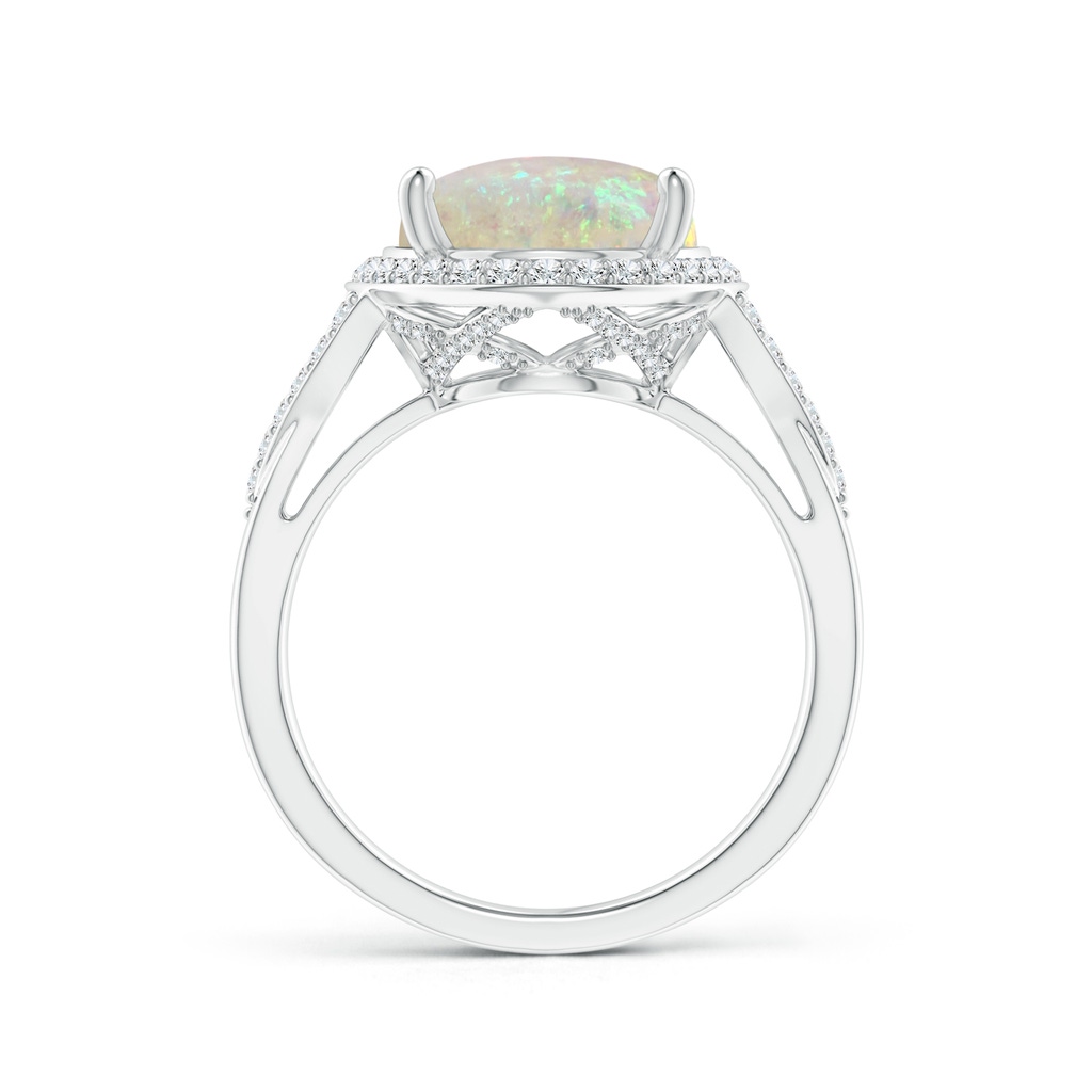 16.15x12.00x4.00mm AAA GIA Certified Opal Split Shank Ring with Diamond Accents in White Gold - side 199