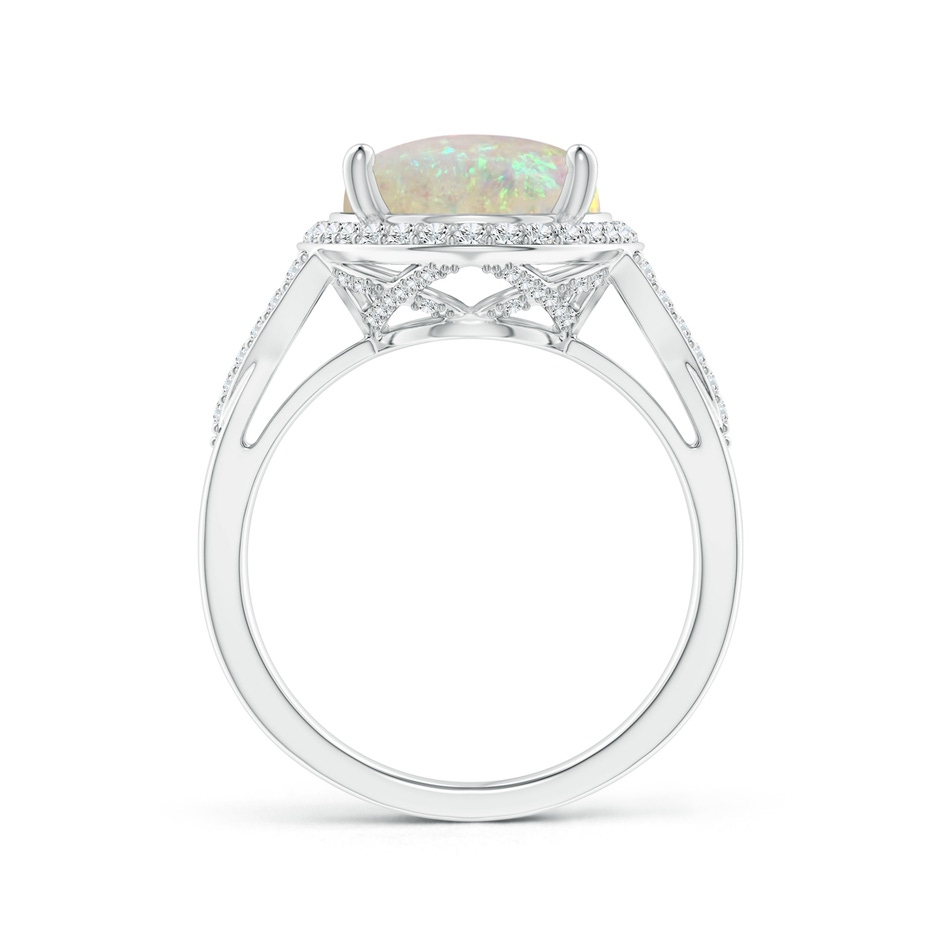 16.15x12.00x4.00mm AAA GIA Certified Opal Split Shank Ring with Diamond Accents in White Gold side 199