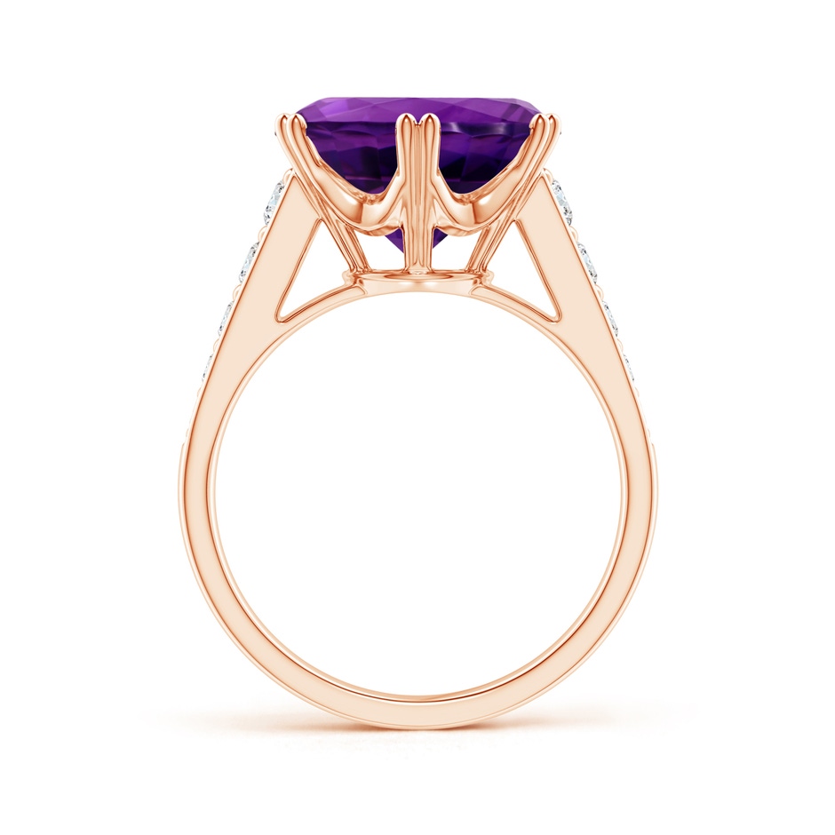 14.79-14.98x8.92mm A GIA Certified Round Amethyst Cocktail Ring with Diamonds in 18K Rose Gold side 199