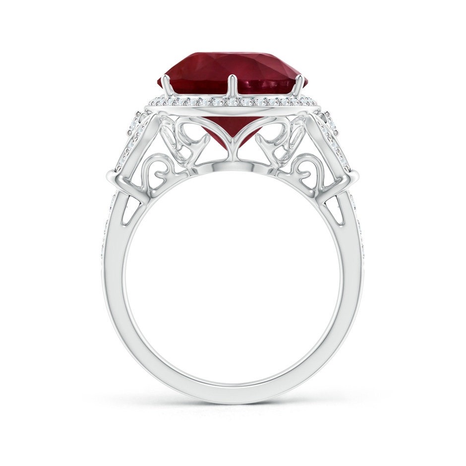 12.01x11.98x5.66mm AA GIA Certified Vintage Style Round Ruby Cocktail Ring in 18K White Gold side-1