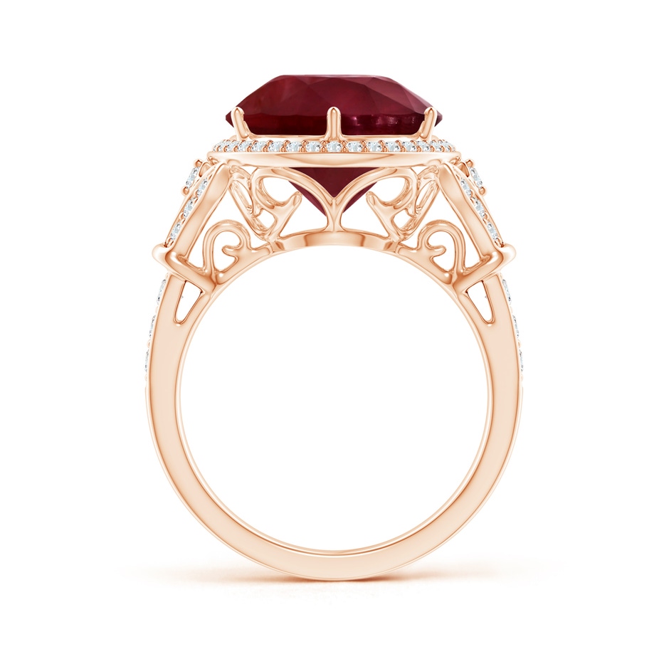 12.01x11.98x5.66mm AA GIA Certified Vintage Style Round Ruby Cocktail Ring in Rose Gold side-1