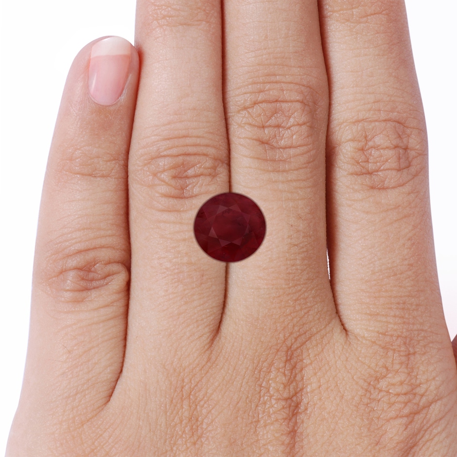 12.01x11.98x5.66mm AA GIA Certified Vintage Style Round Ruby Cocktail Ring in White Gold stone-body