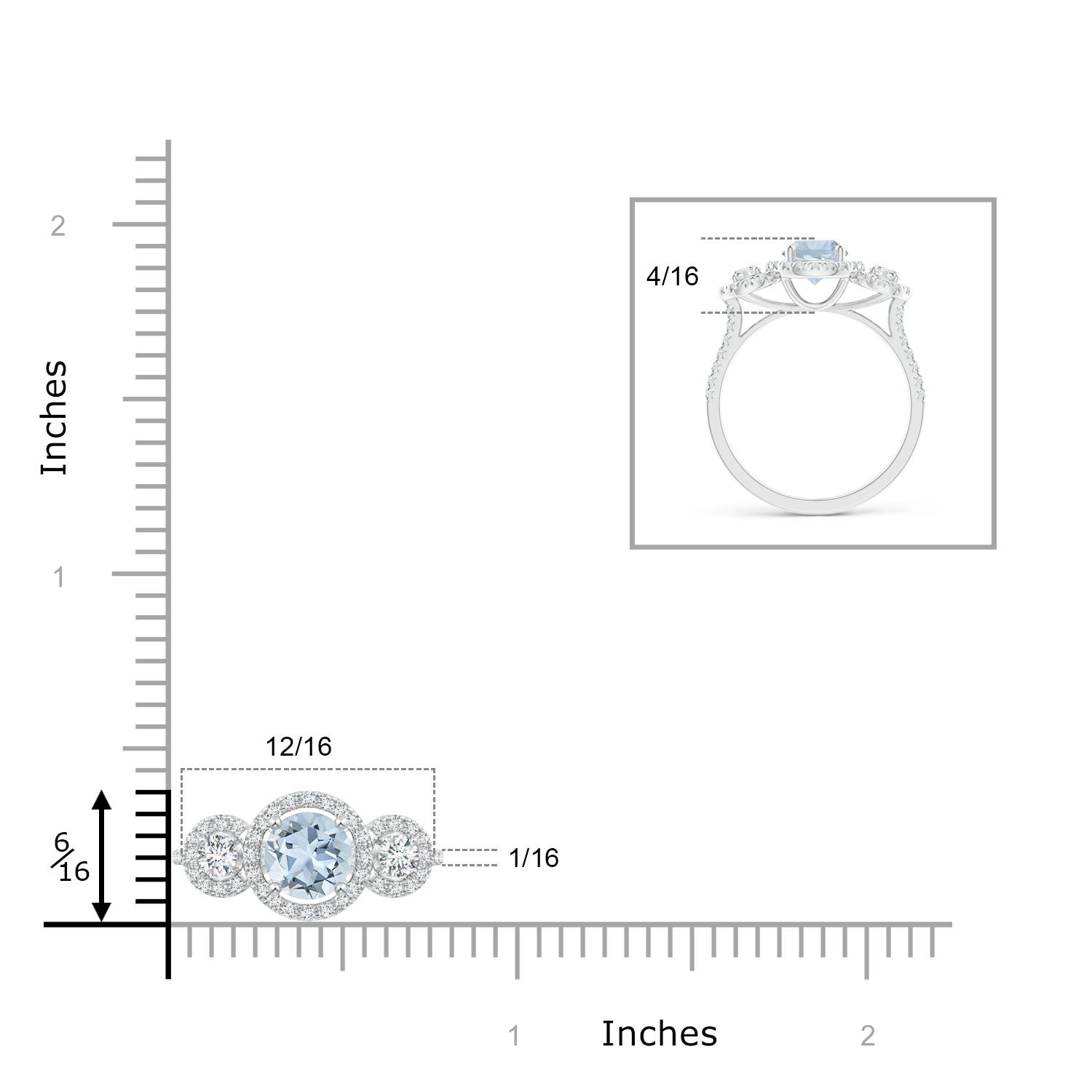 A - Aquamarine / 1.22 CT / 14 KT White Gold