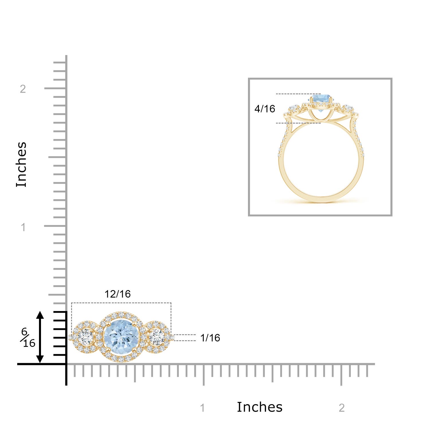 AA - Aquamarine / 1.22 CT / 14 KT Yellow Gold