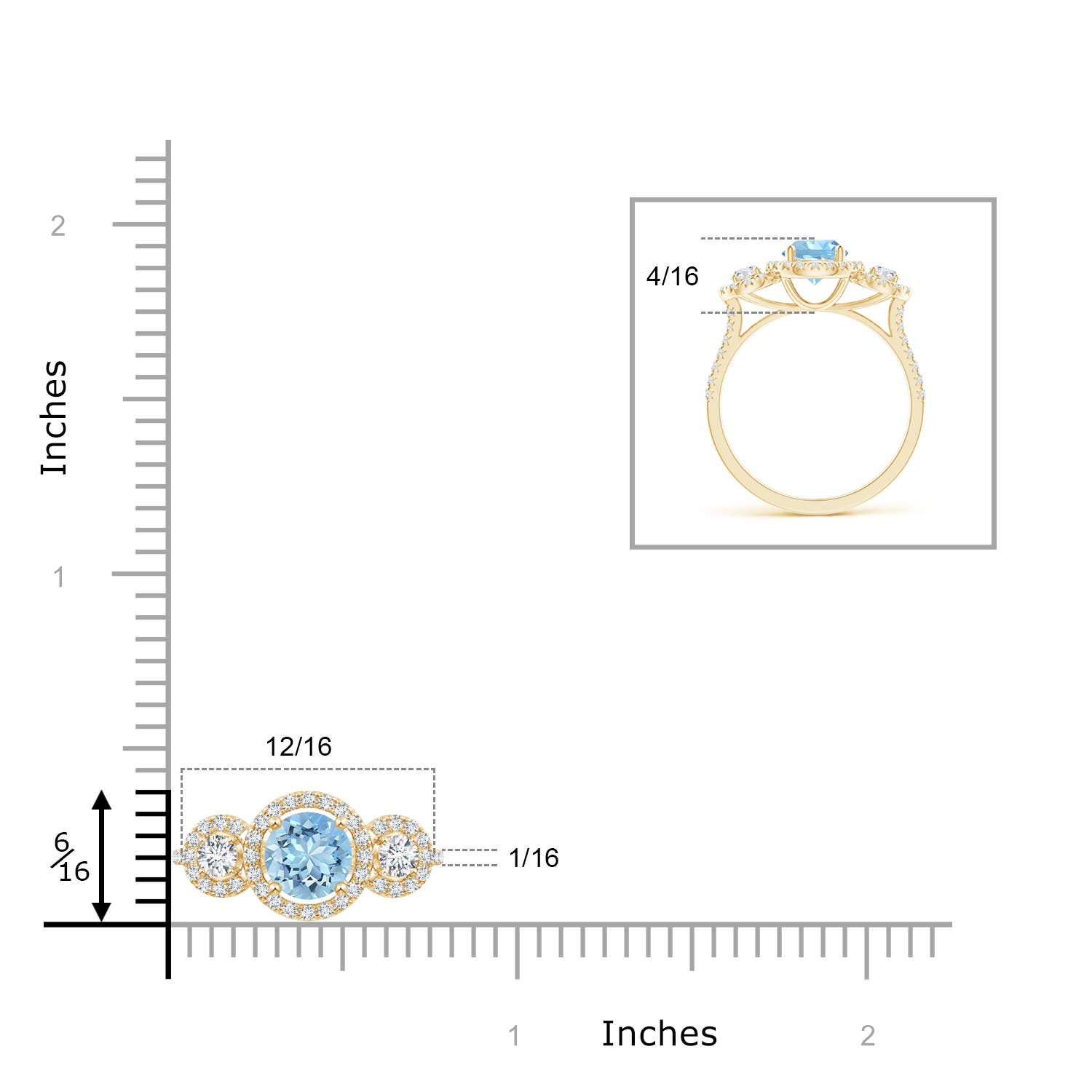 AAAA - Aquamarine / 1.22 CT / 14 KT Yellow Gold