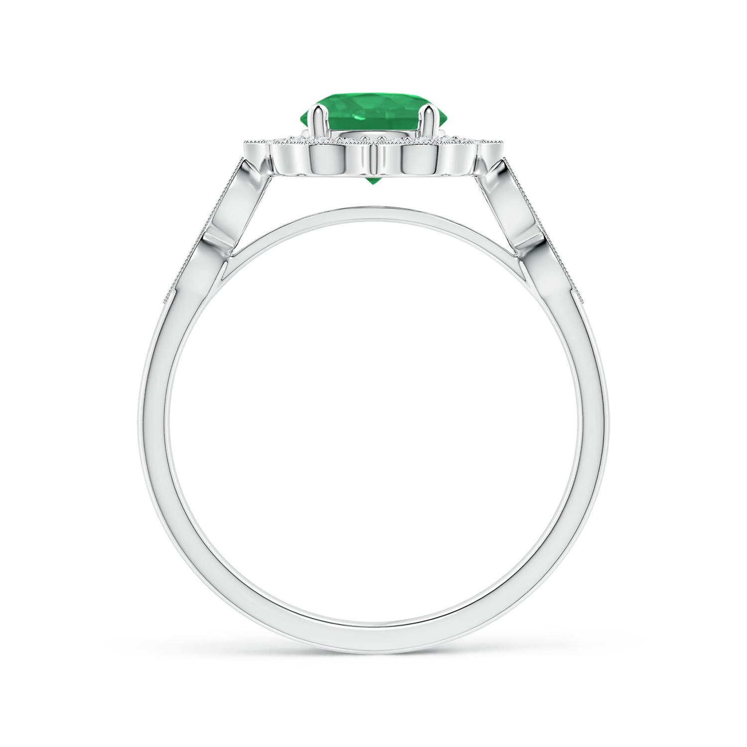 A - Emerald / 0.91 CT / 14 KT White Gold