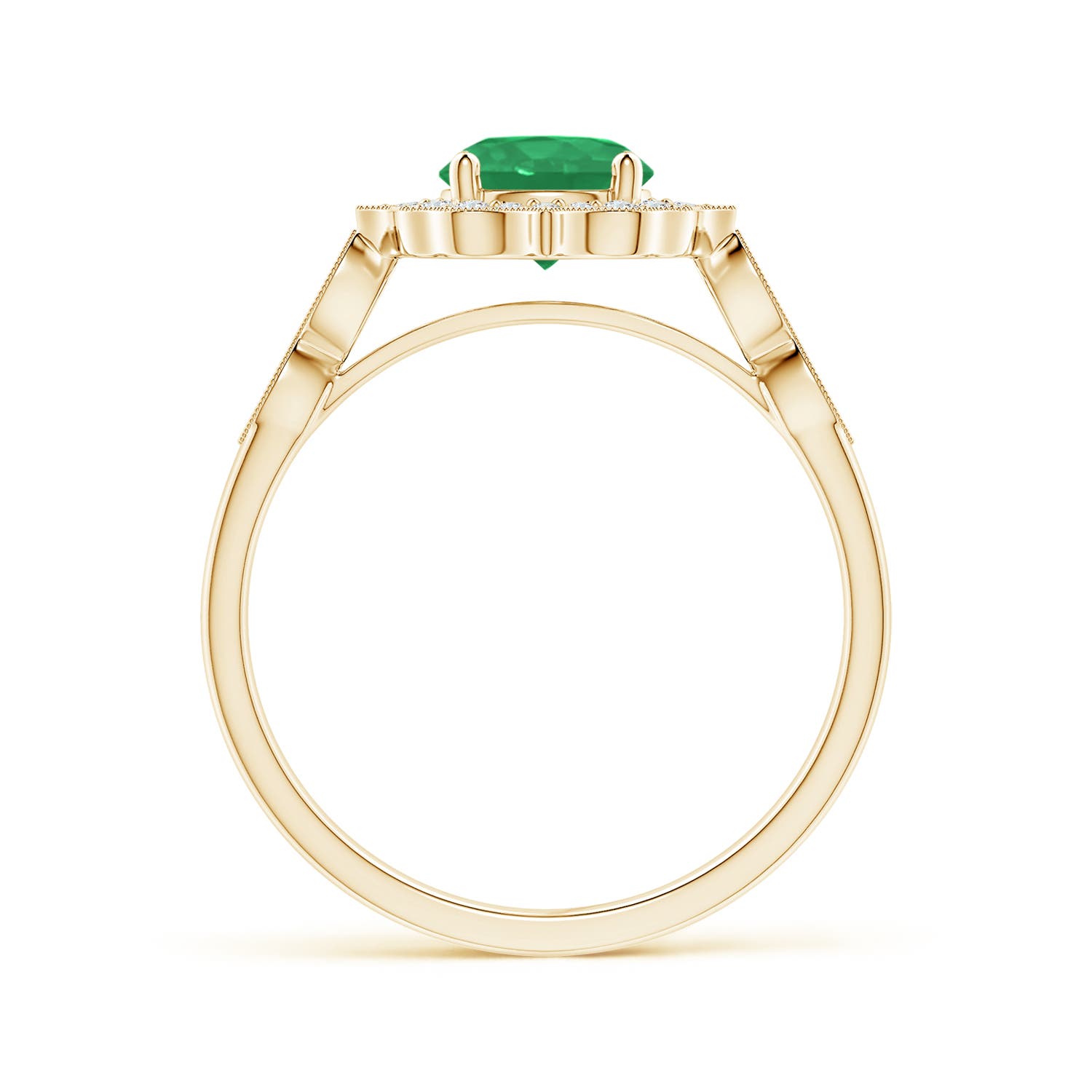 A - Emerald / 0.91 CT / 14 KT Yellow Gold