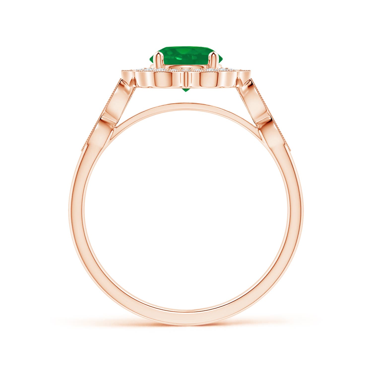 AA - Emerald / 0.91 CT / 14 KT Rose Gold