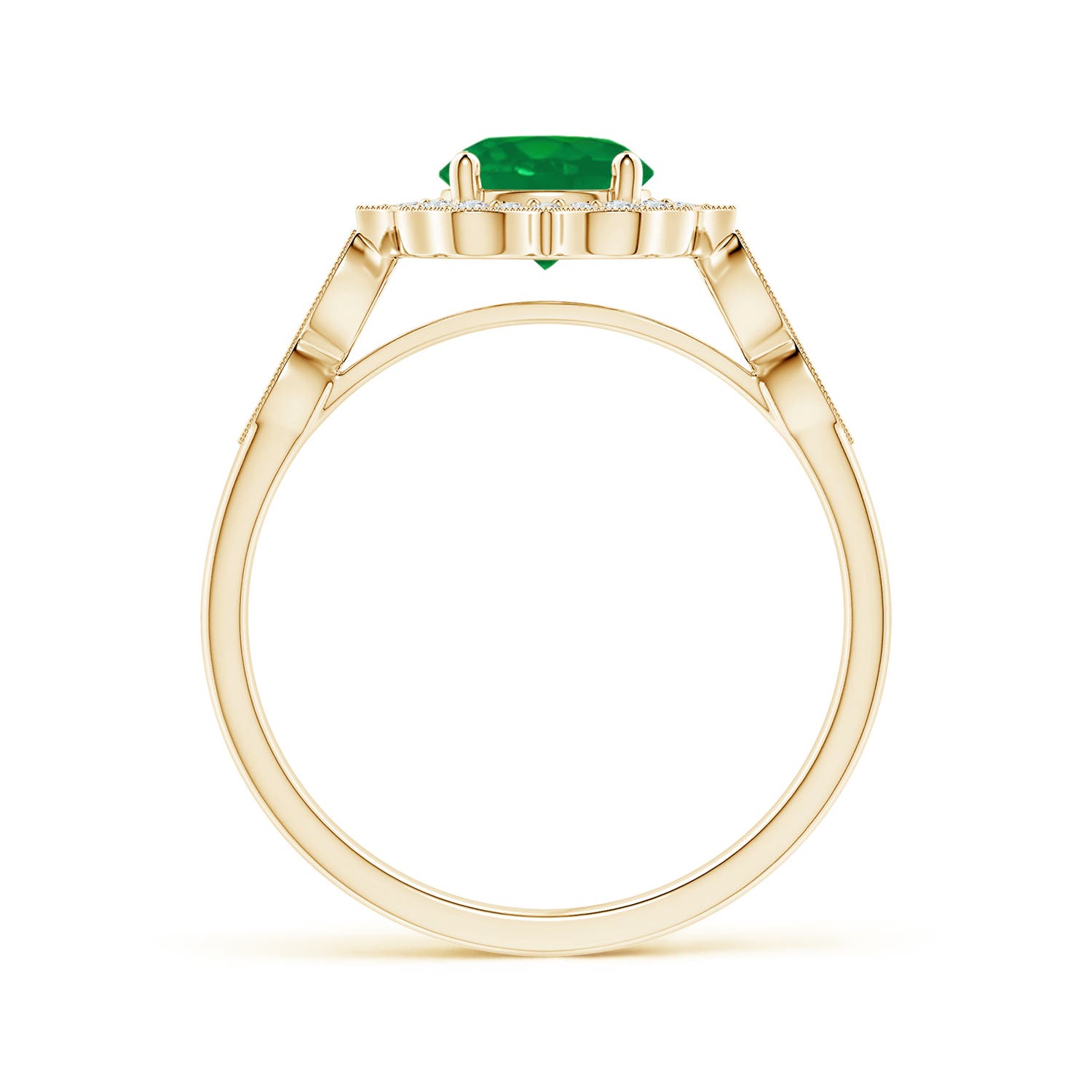 AA - Emerald / 0.91 CT / 14 KT Yellow Gold