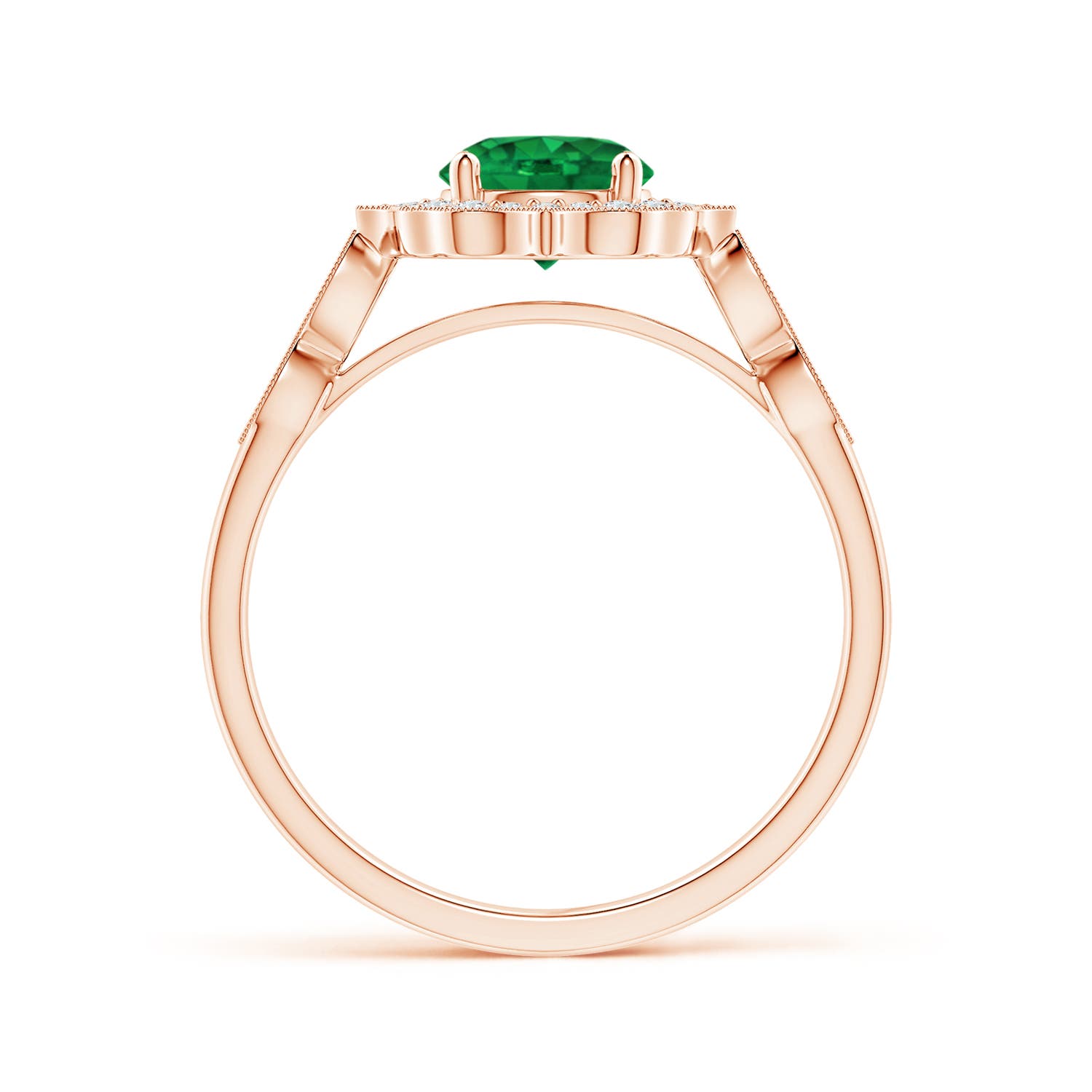 AAA - Emerald / 0.91 CT / 14 KT Rose Gold