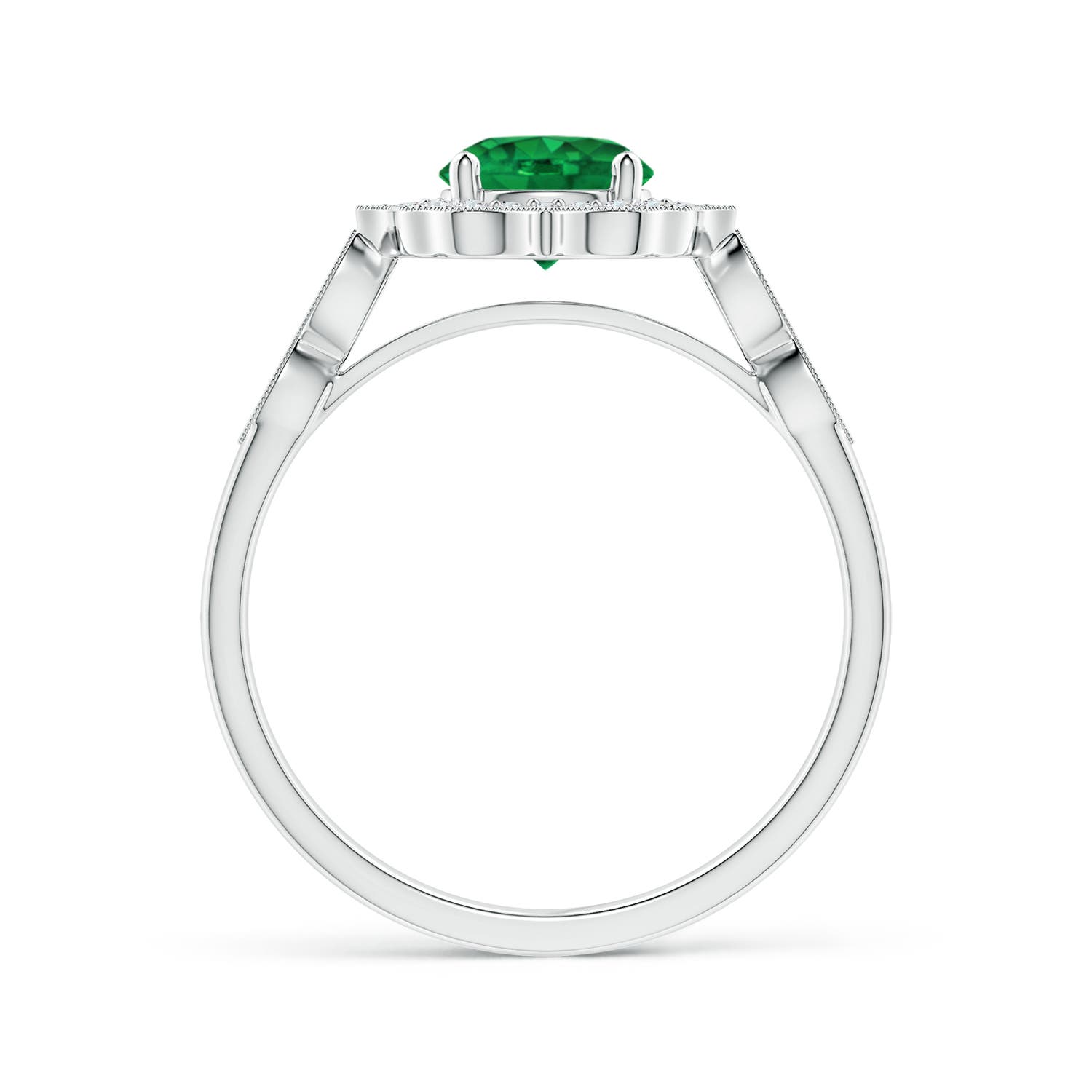 AAA - Emerald / 0.91 CT / 14 KT White Gold