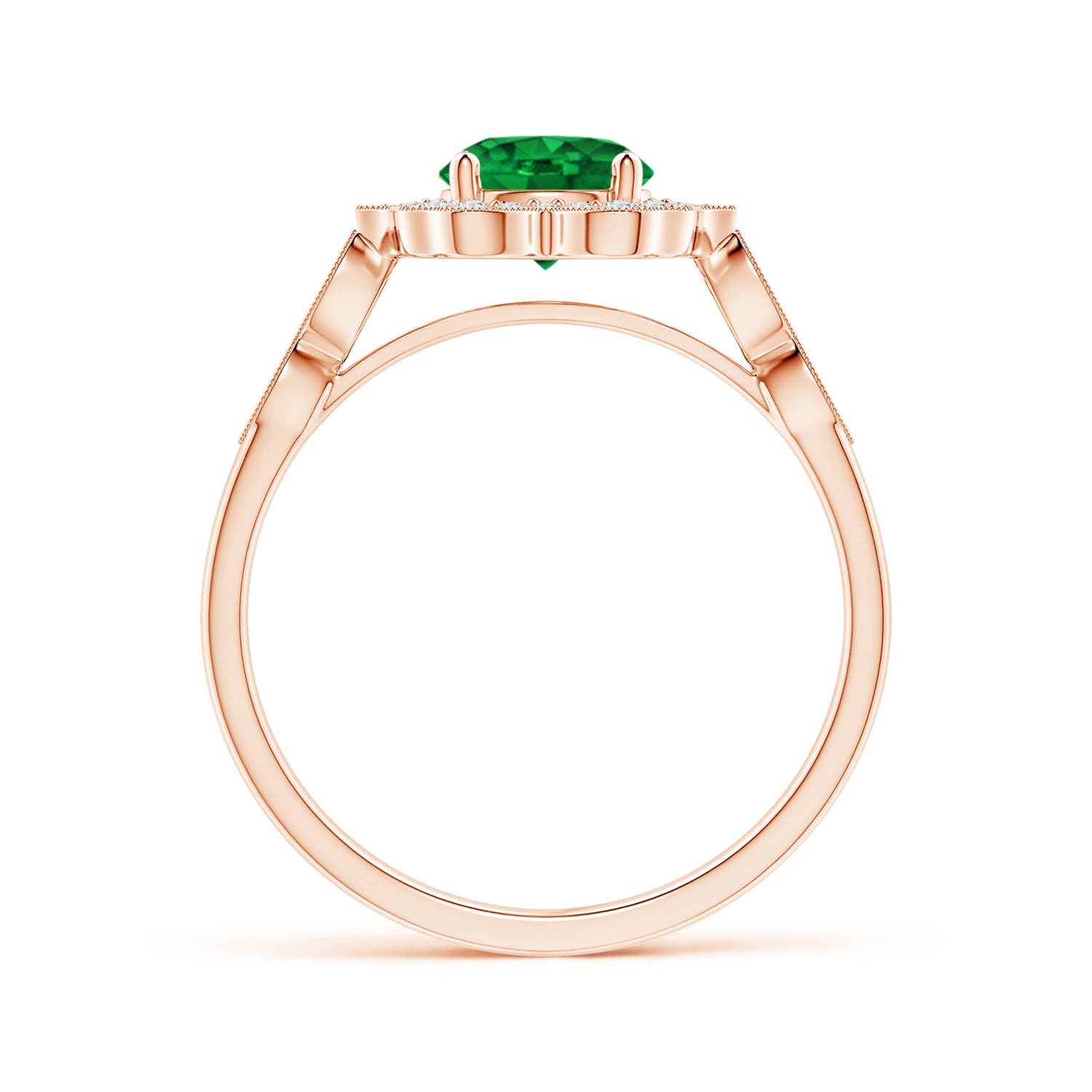 AAAA - Emerald / 0.91 CT / 14 KT Rose Gold