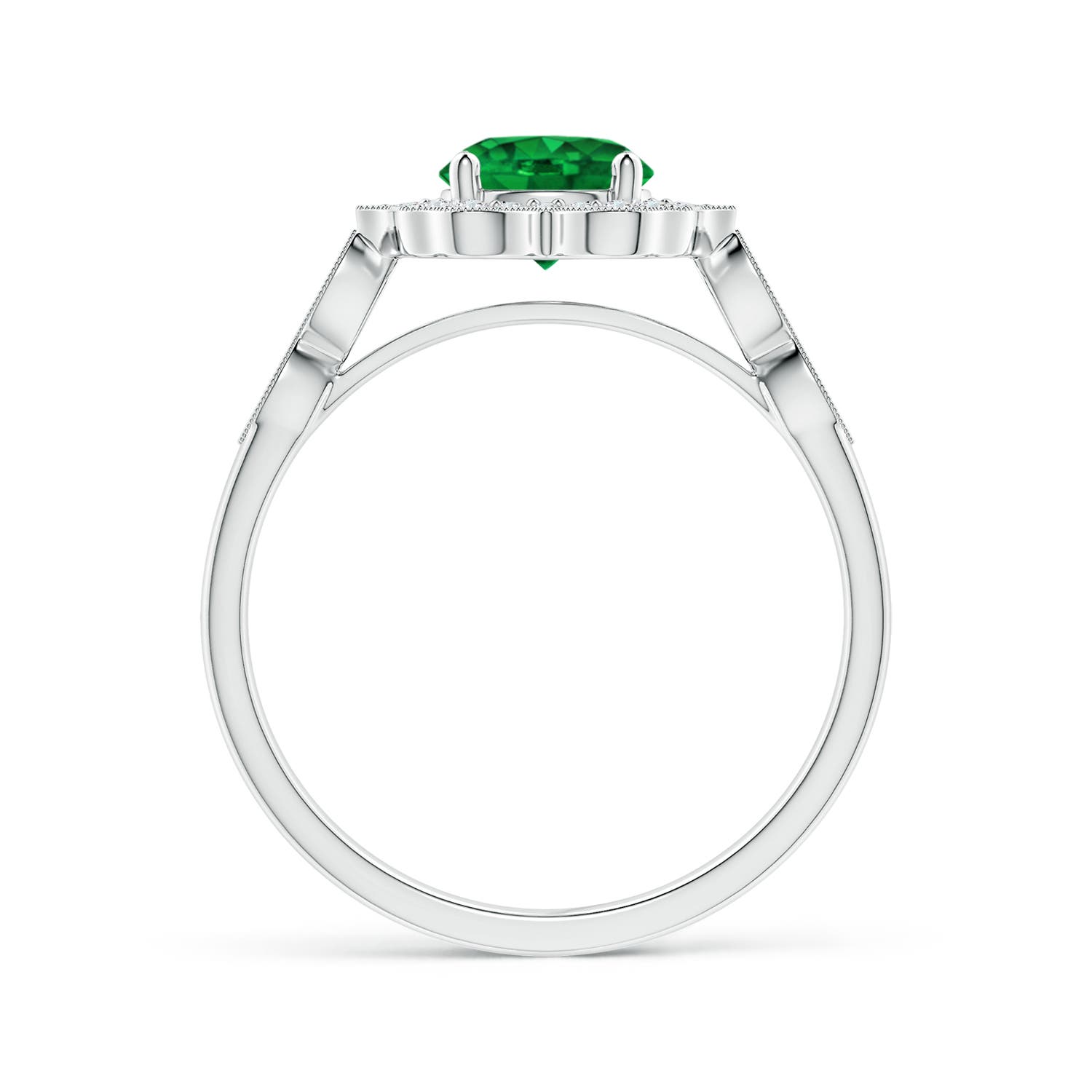 AAAA - Emerald / 0.91 CT / 14 KT White Gold