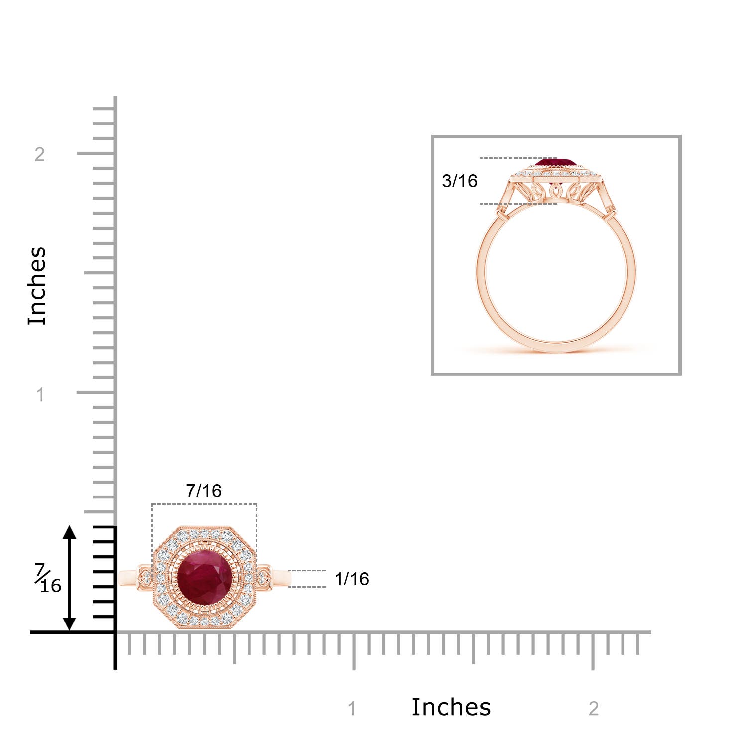 A - Ruby / 1.21 CT / 14 KT Rose Gold