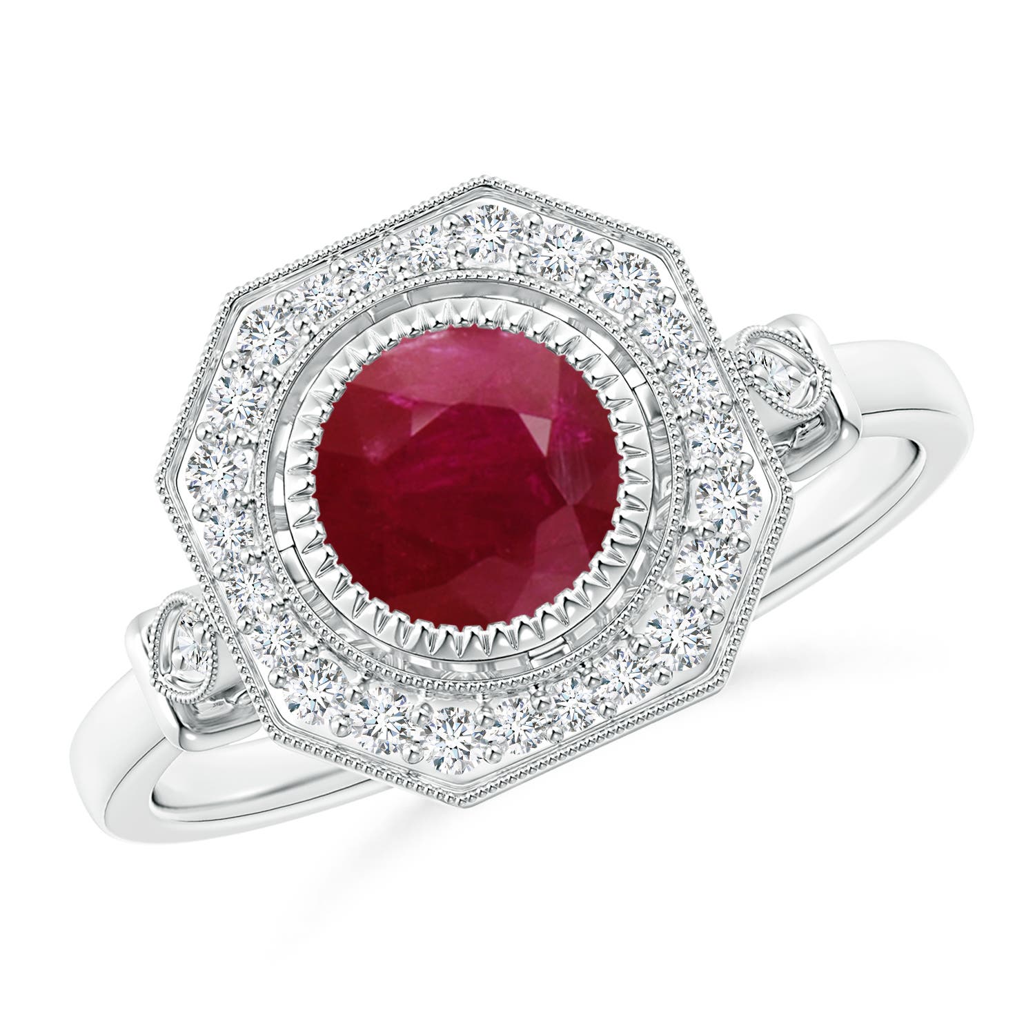 A - Ruby / 1.21 CT / 14 KT White Gold