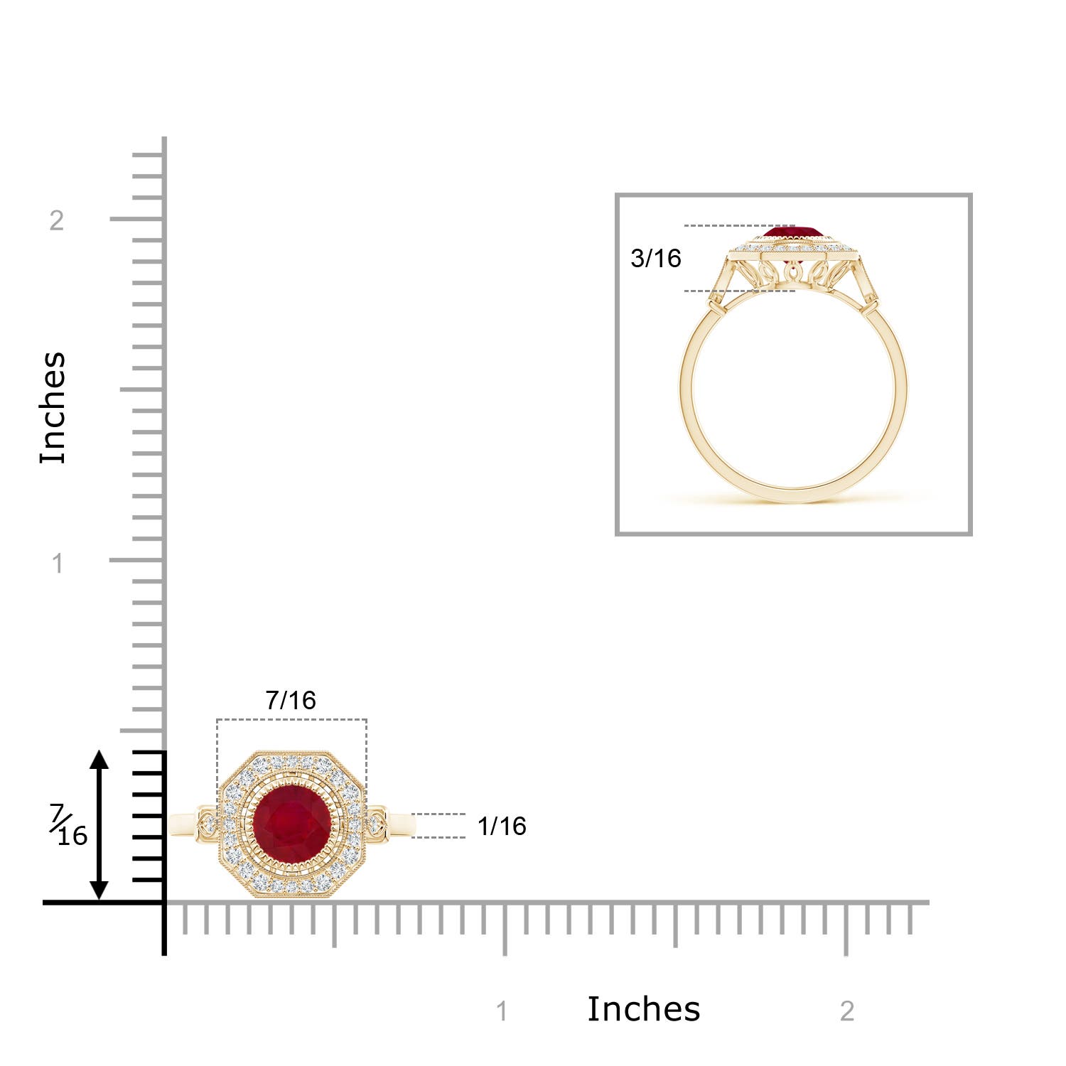 AA - Ruby / 1.21 CT / 14 KT Yellow Gold