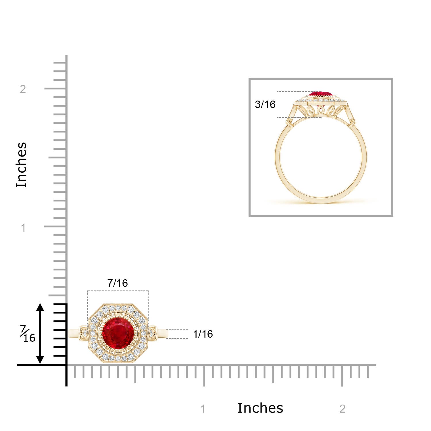 AAA - Ruby / 1.21 CT / 14 KT Yellow Gold