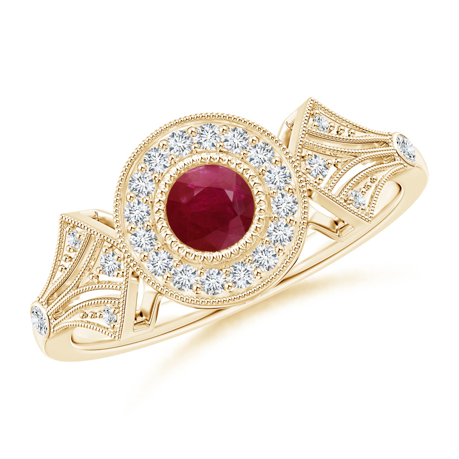 A - Ruby / 0.51 CT / 14 KT Yellow Gold