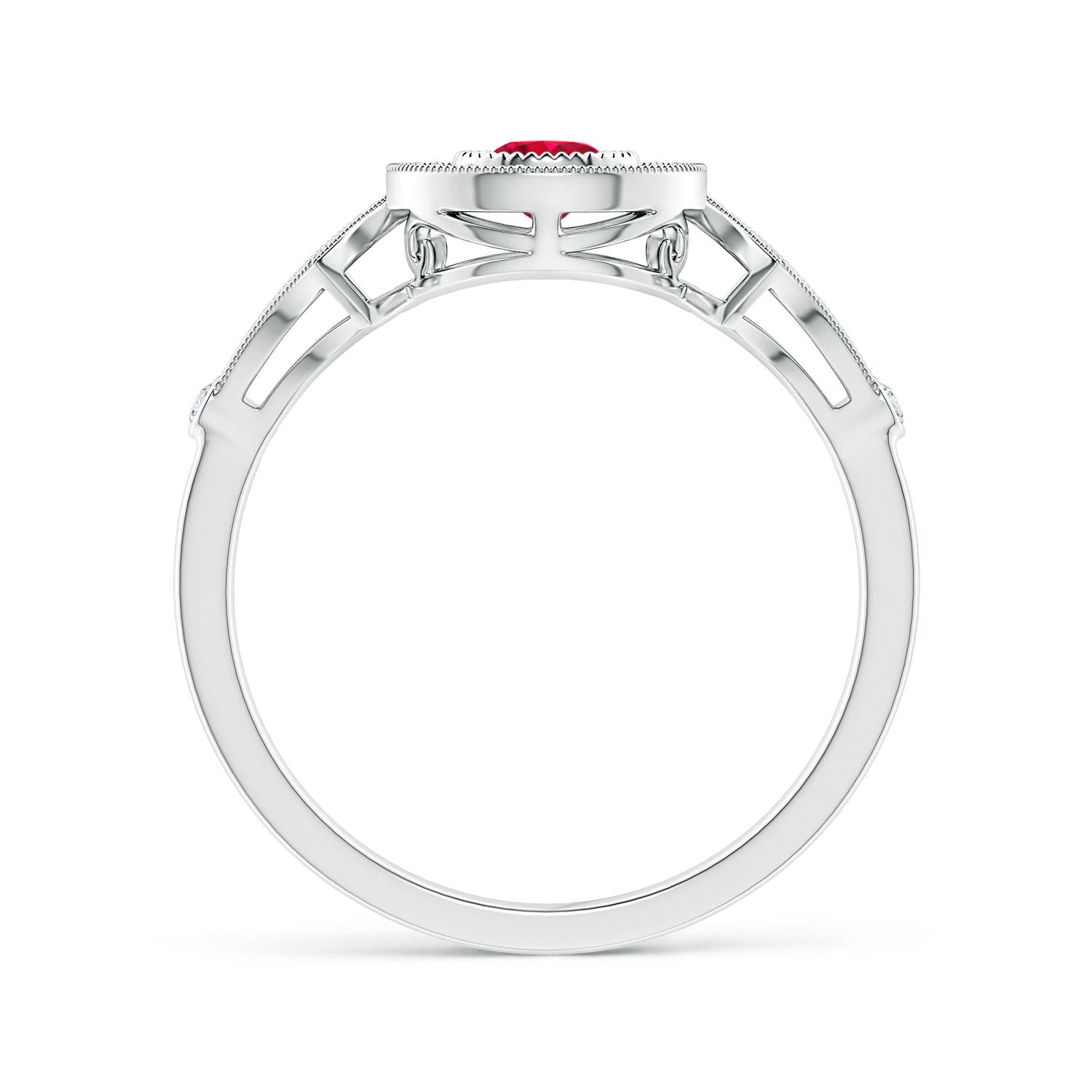 AAA - Ruby / 0.51 CT / 14 KT White Gold