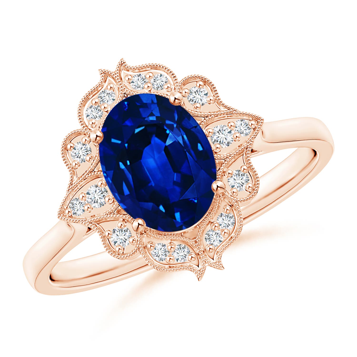 AAAA - Blue Sapphire / 1.65 CT / 14 KT Rose Gold