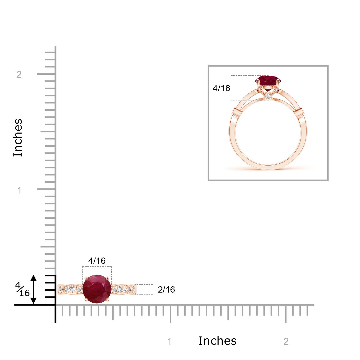 A - Ruby / 1.55 CT / 14 KT Rose Gold