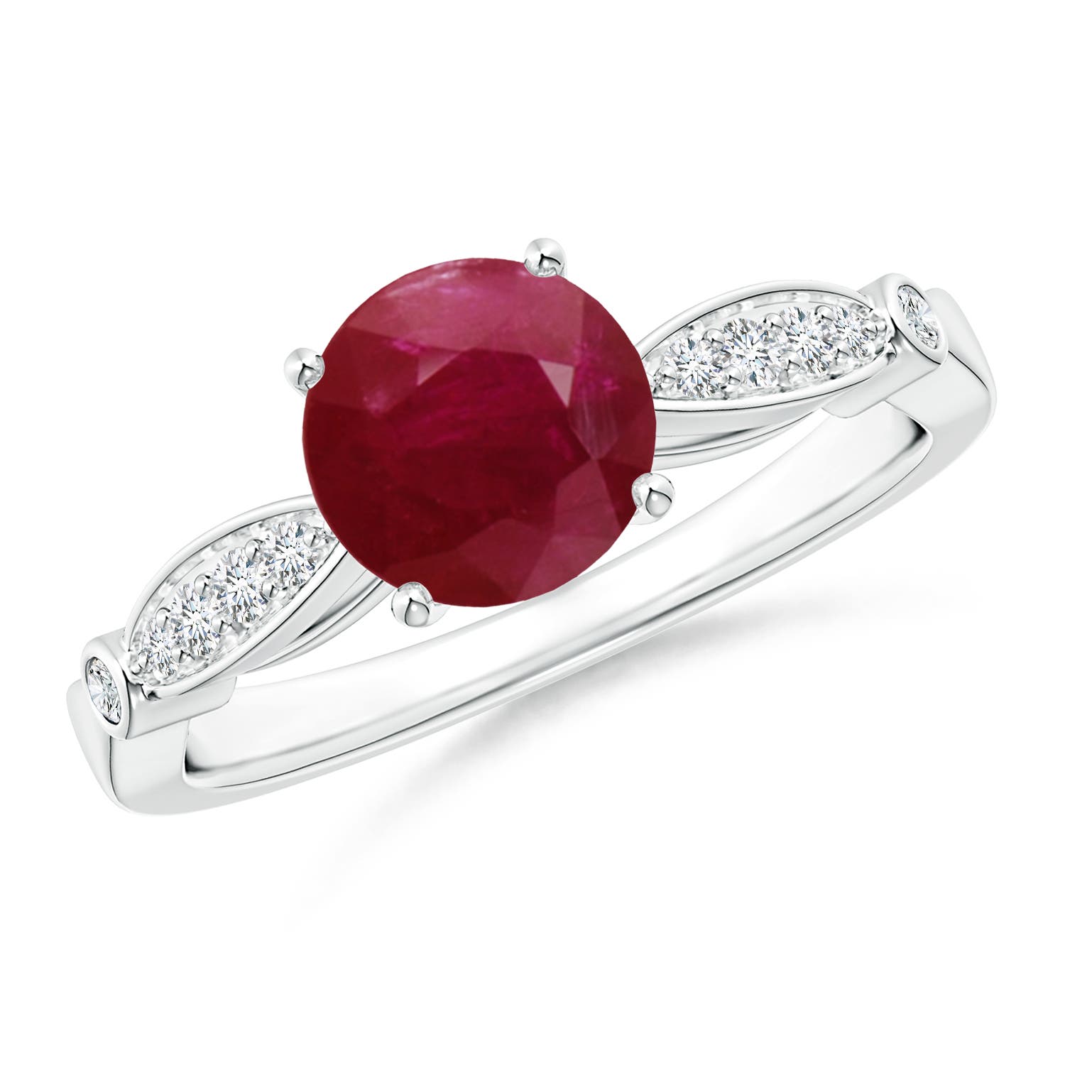 A - Ruby / 1.55 CT / 14 KT White Gold