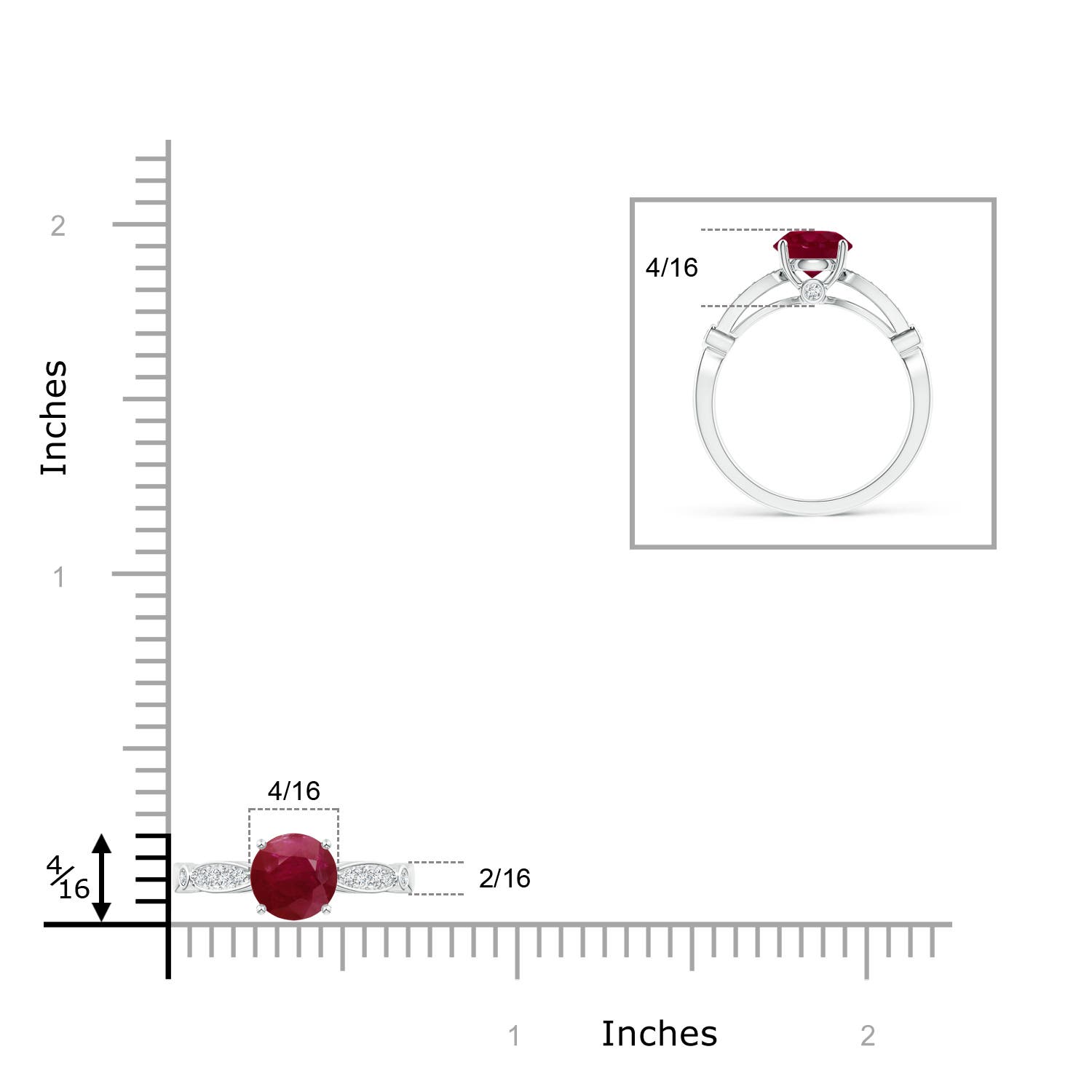 A - Ruby / 1.55 CT / 14 KT White Gold