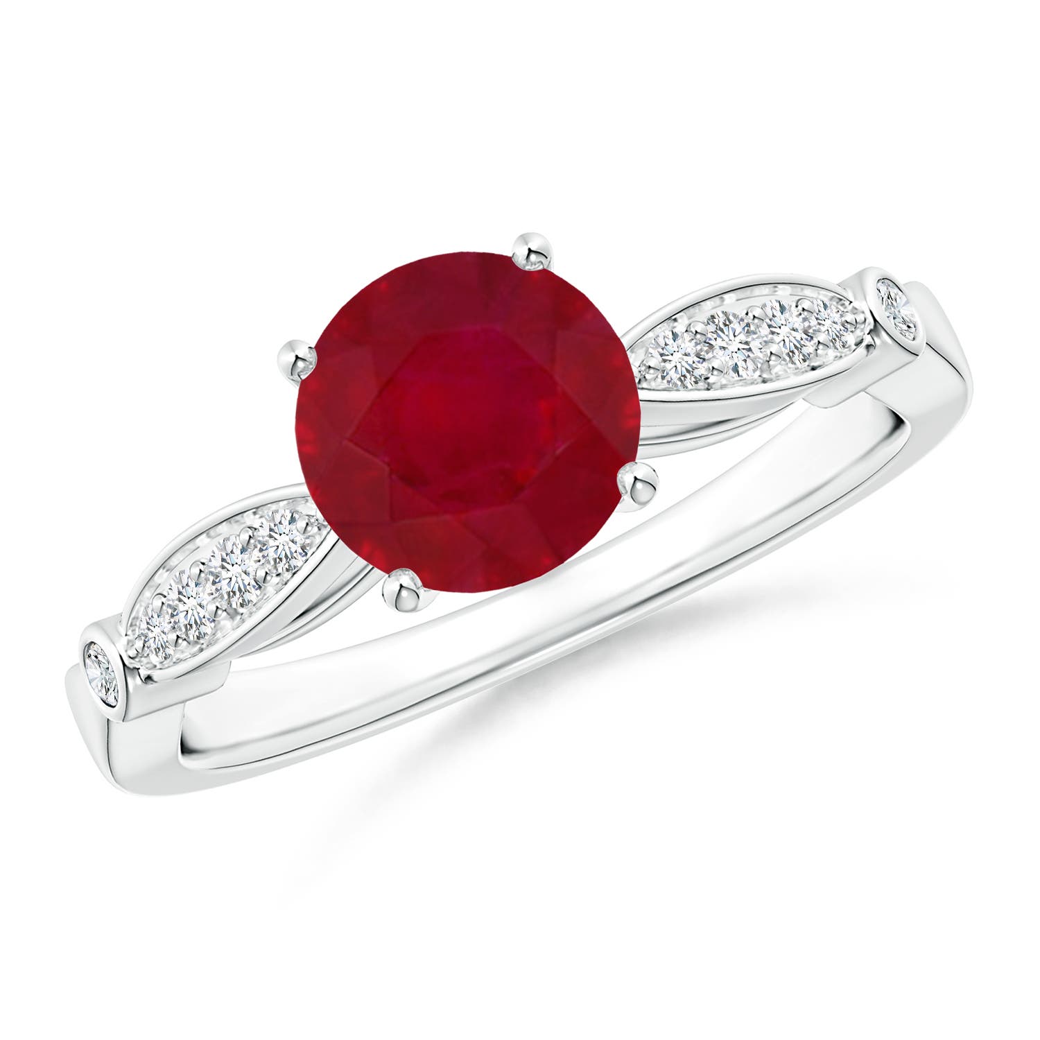 AA - Ruby / 1.55 CT / 14 KT White Gold