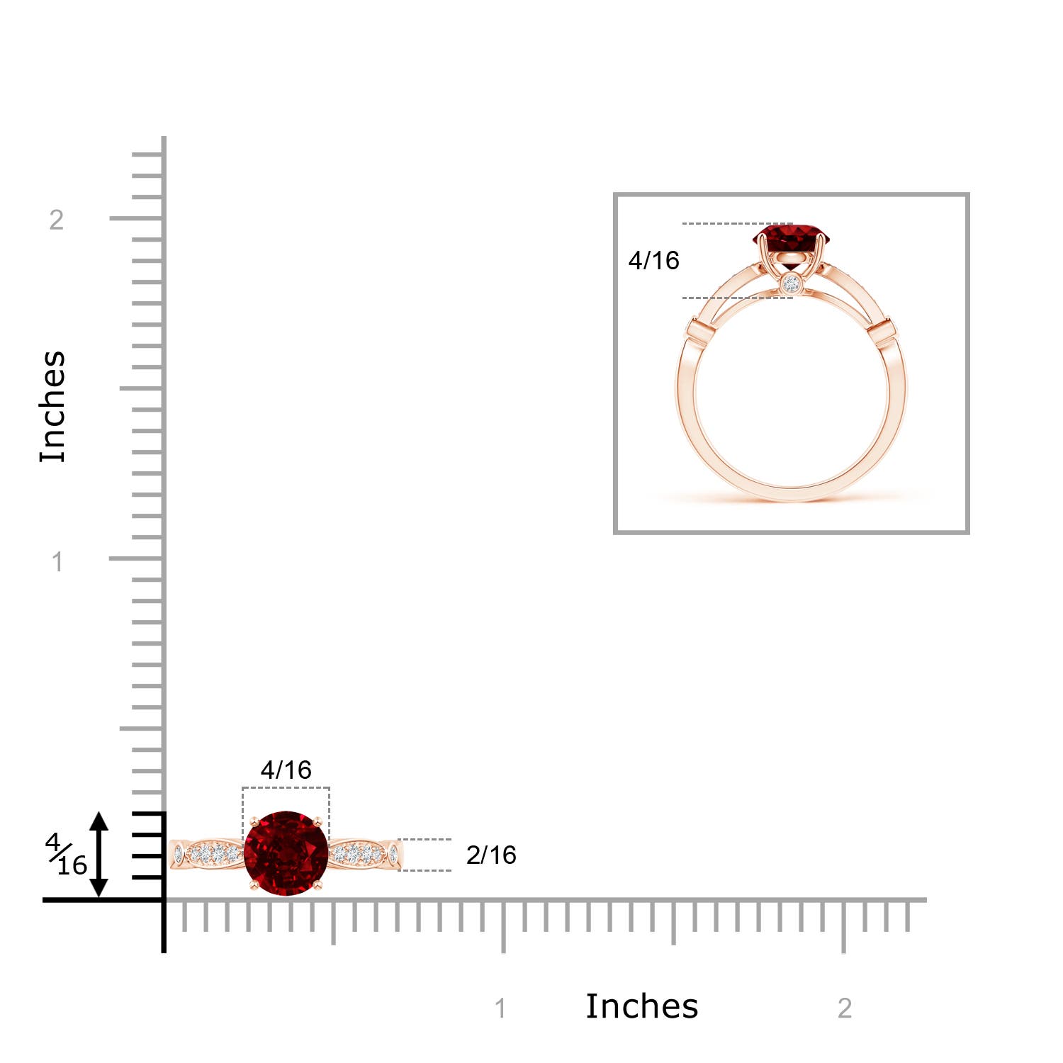 AAAA - Ruby / 1.55 CT / 14 KT Rose Gold