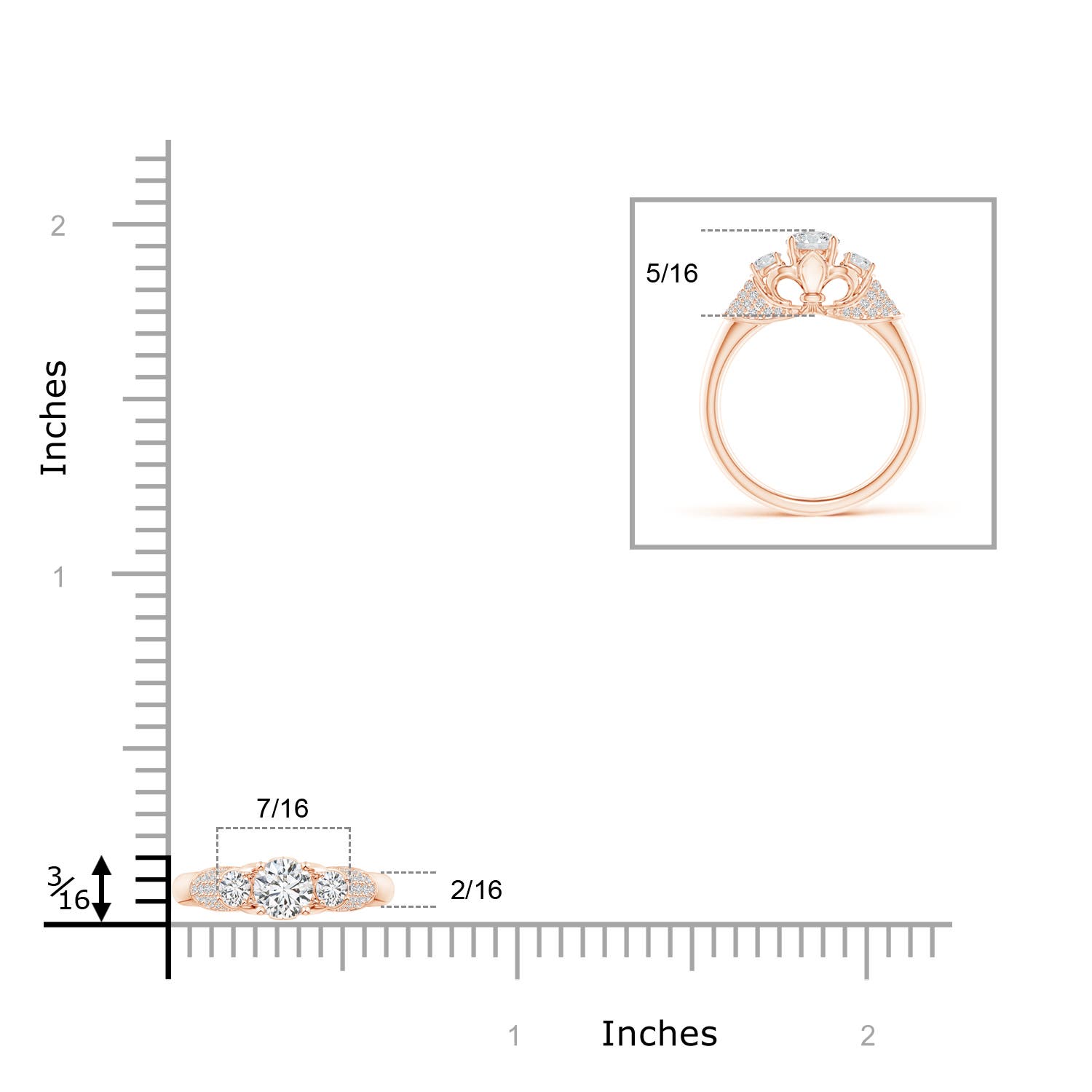 H, SI2 / 0.89 CT / 14 KT Rose Gold