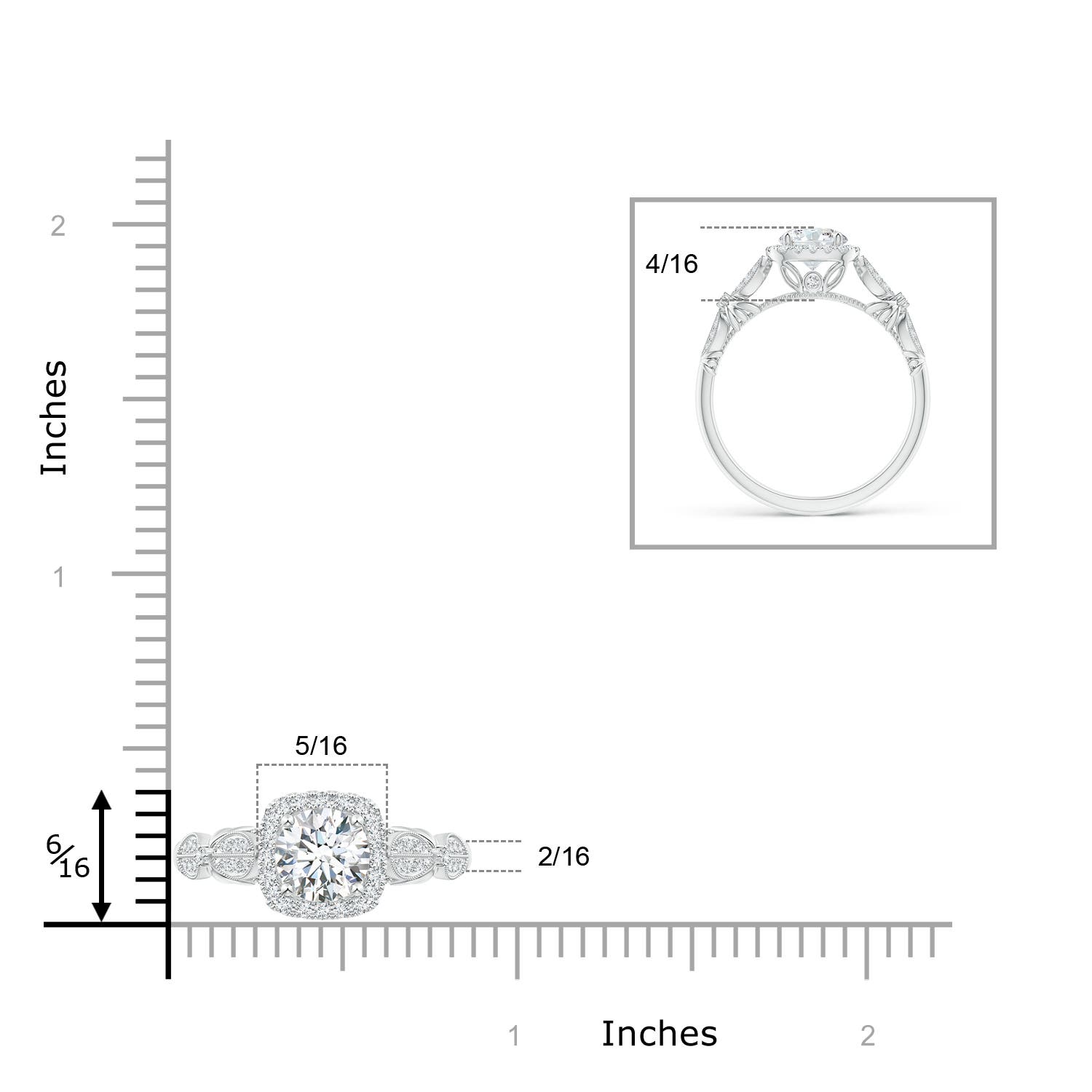 G, VS2 / 0.97 CT / 14 KT White Gold