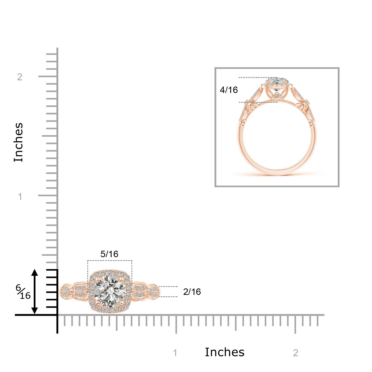 K, I3 / 0.97 CT / 14 KT Rose Gold