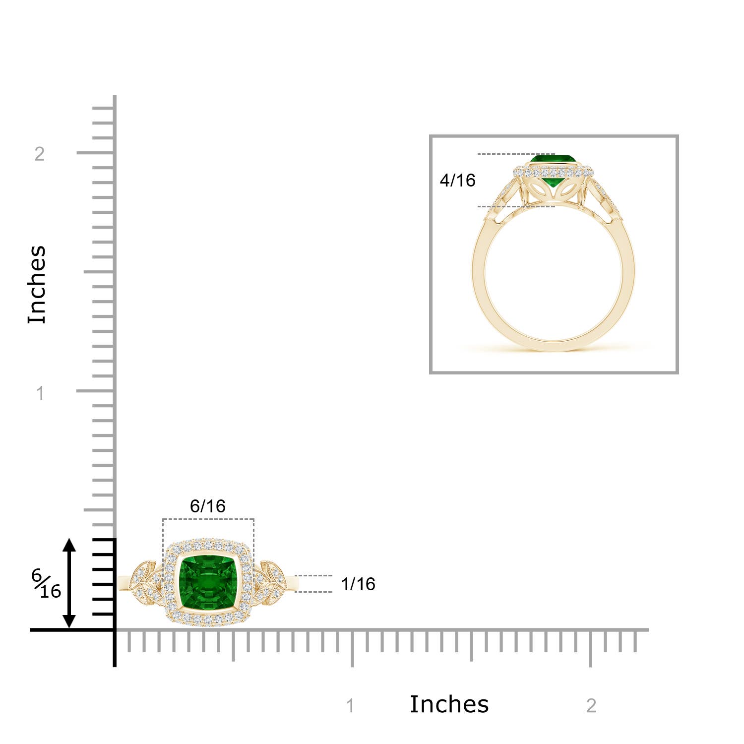 AAAA - Emerald / 1.2 CT / 14 KT Yellow Gold