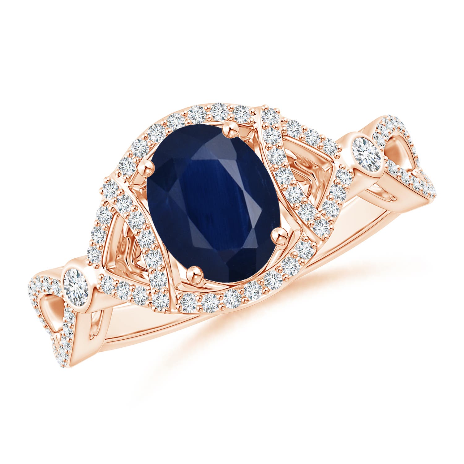 A - Blue Sapphire / 1.89 CT / 14 KT Rose Gold