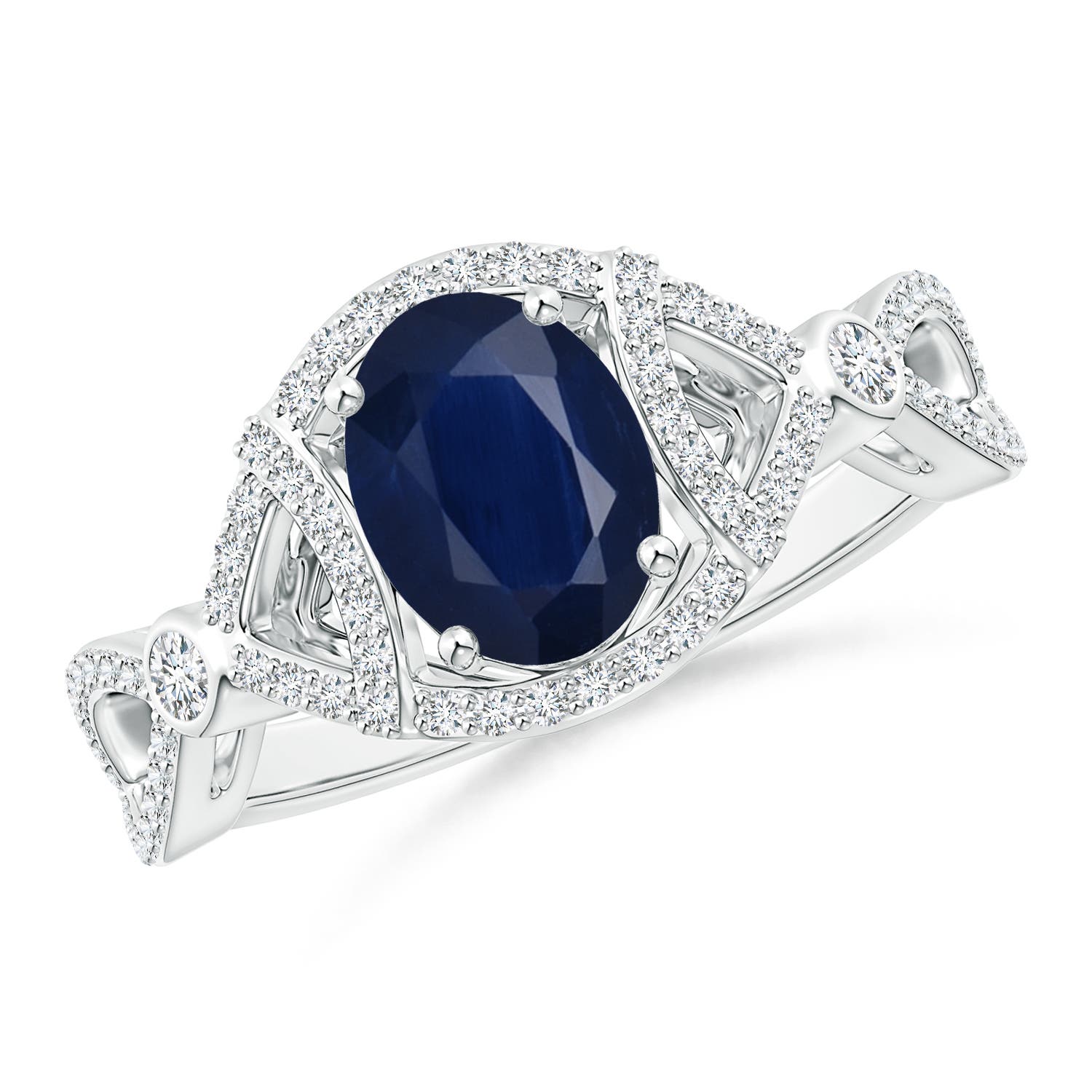 A - Blue Sapphire / 1.89 CT / 14 KT White Gold