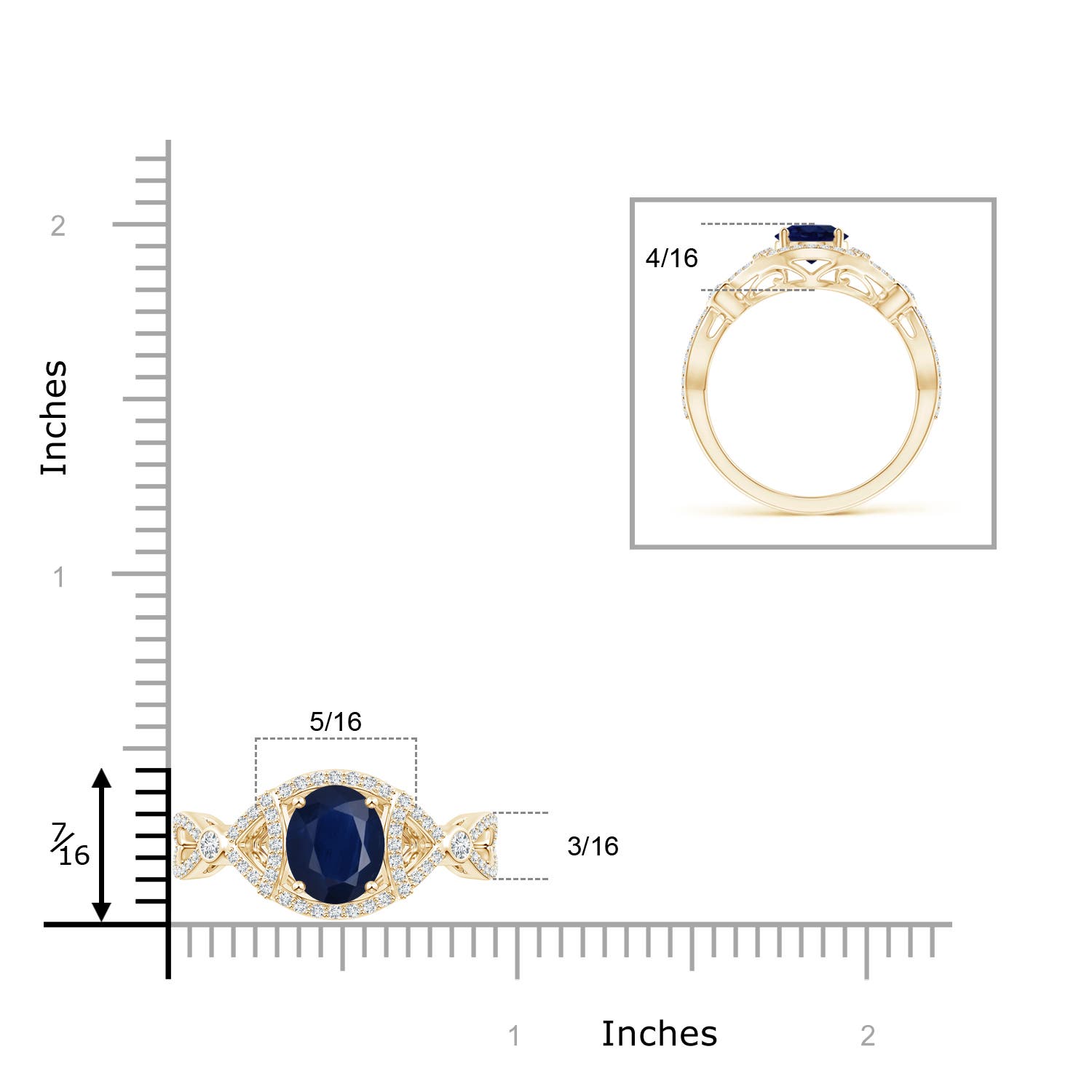 A - Blue Sapphire / 1.89 CT / 14 KT Yellow Gold